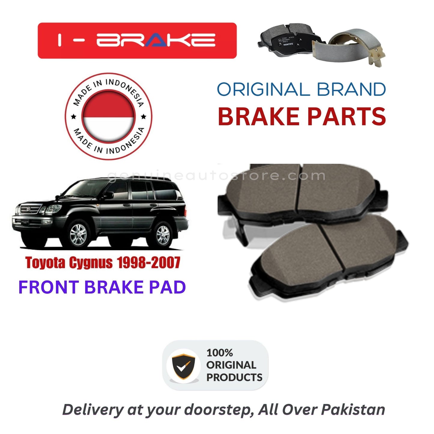 Toyota Cygnus 1998-2007 Front Brake Pads iBrake Indonesia Genuine