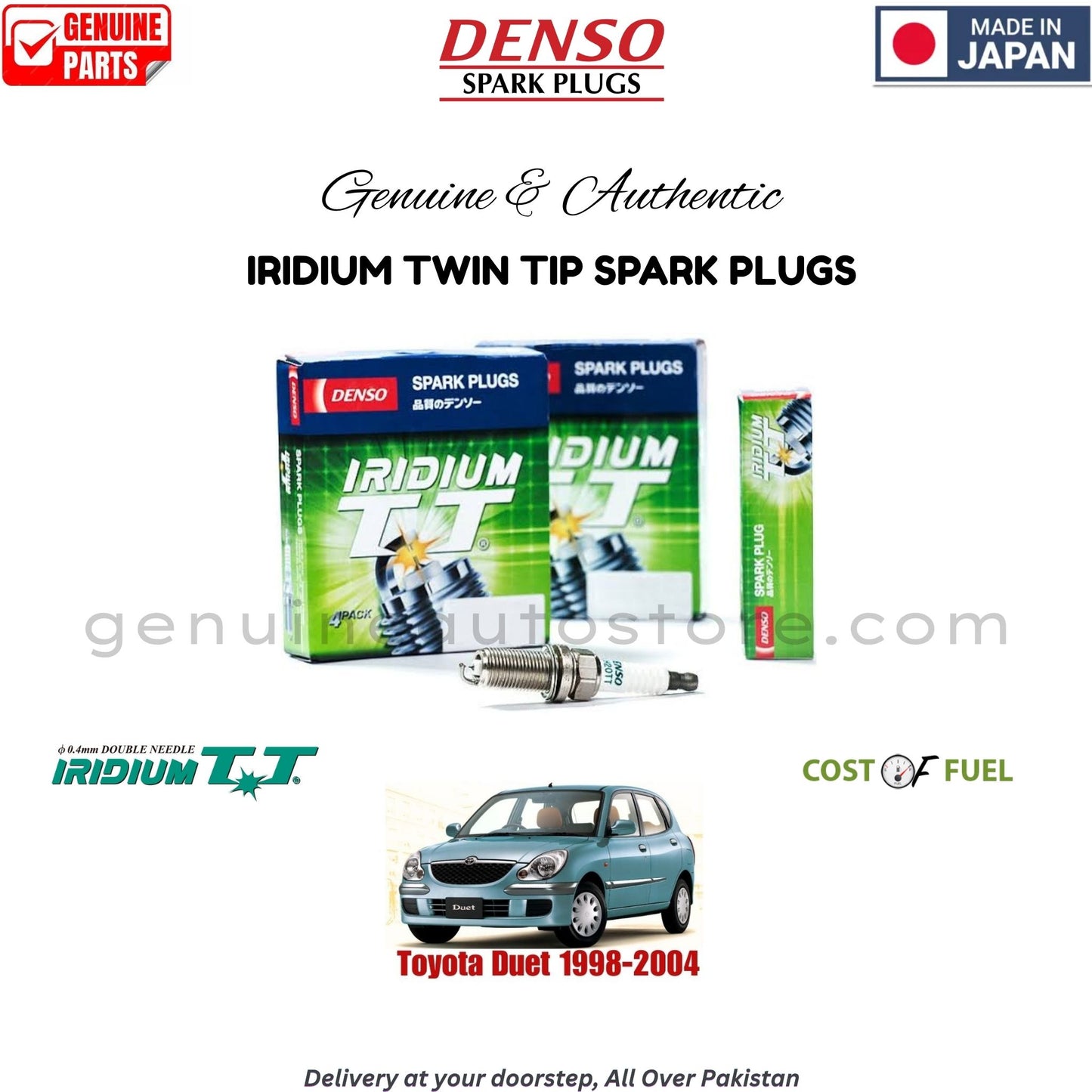 Toyota Duet 1998-2004 DENSO IRIDIUM TWIN TIP SPARK PLUG in Pakistan, 100% Genuine, Reliable, Best Price, Cash on Delivery Available    