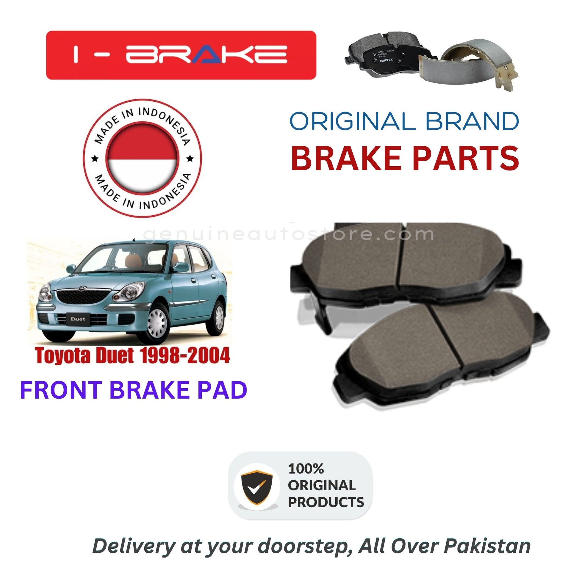 Toyota Duet 1998-2004 Front Brake Pads iBrake Indonesia Genuine