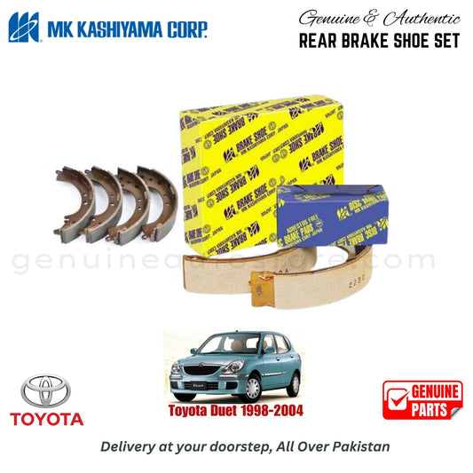 Toyota Duet 1998-2004 MK JAPAN REAR BRAKE SHOE SET in Pakistan. 100% Genuine, Reliable, Best Price, Cash on Delivery Available