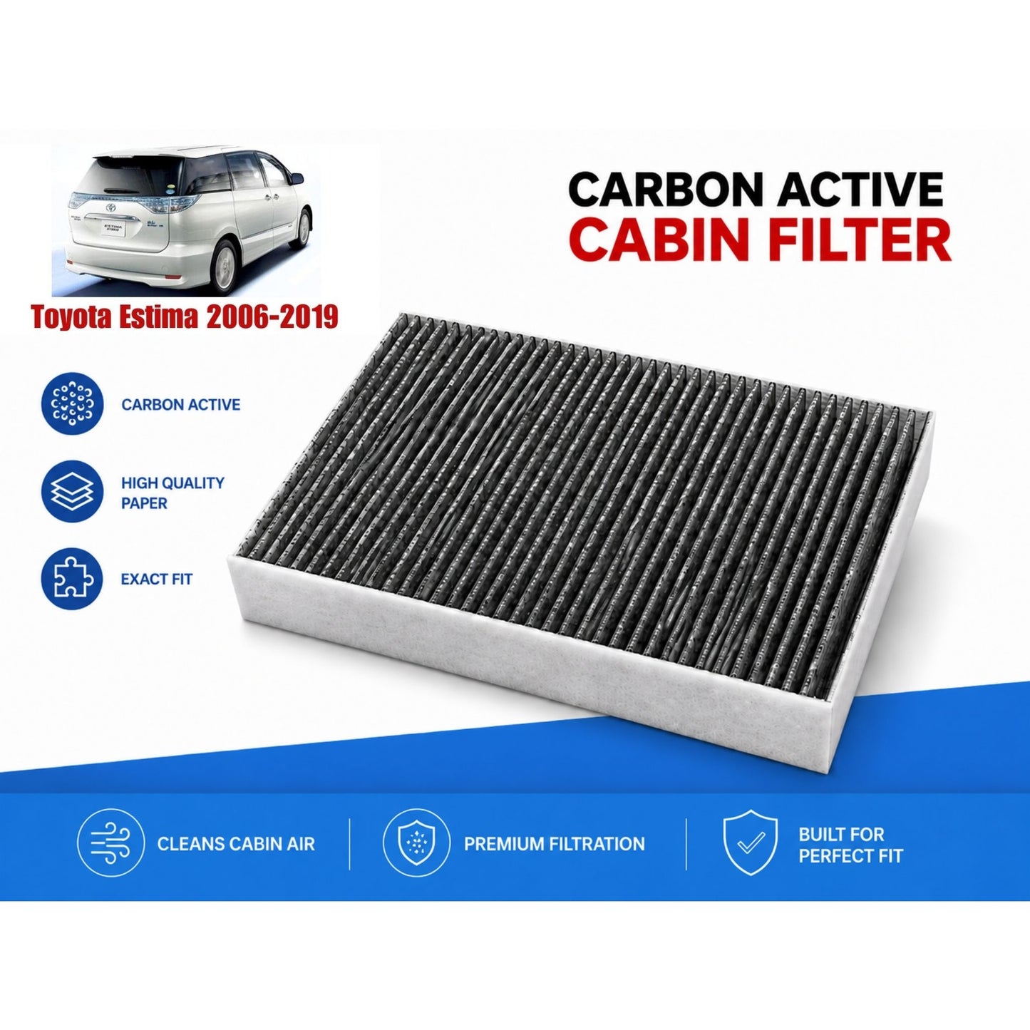 Toyota Estima 2006-2019 Cabin Filter Carbon Active  in Pakistan