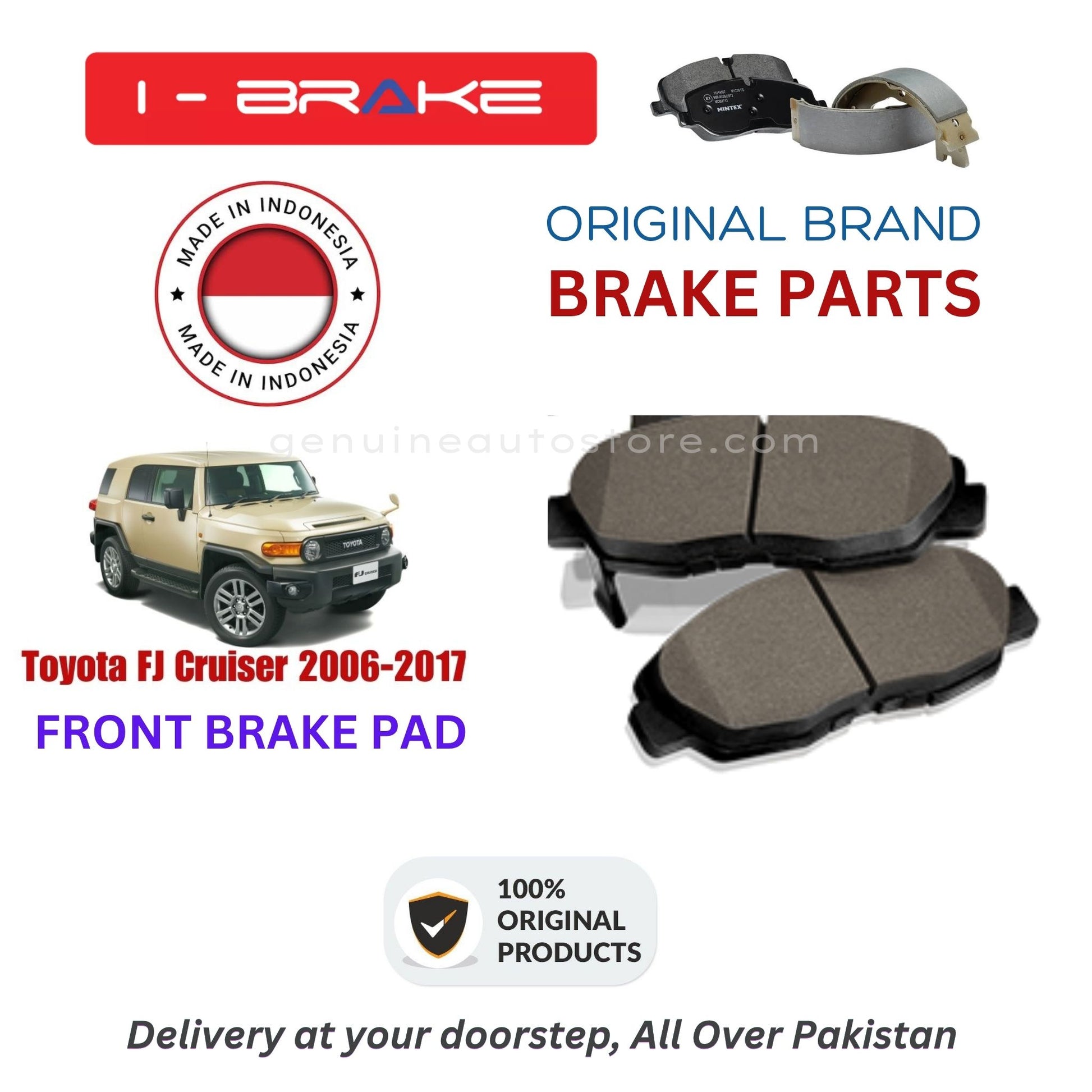 Toyota Fj Cruiser 2006-2017 Front Brake Pads iBrake Indonesia Genuine