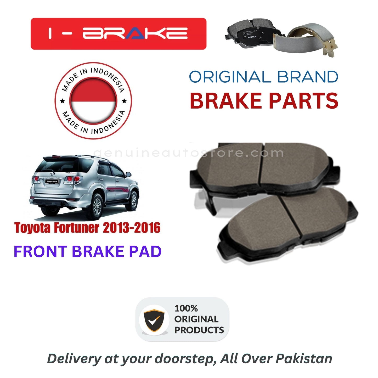 Toyota Fortuner 2013-2016 Front Brake Pads iBrake Indonesia Genuine