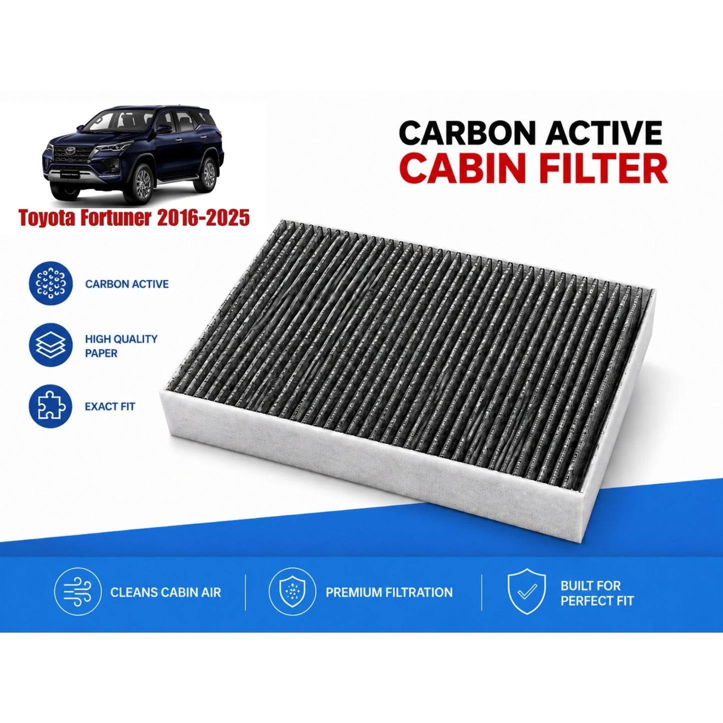 Toyota Fortuner 2016-2025 Cabin Filter Carbon Active  in Pakistan