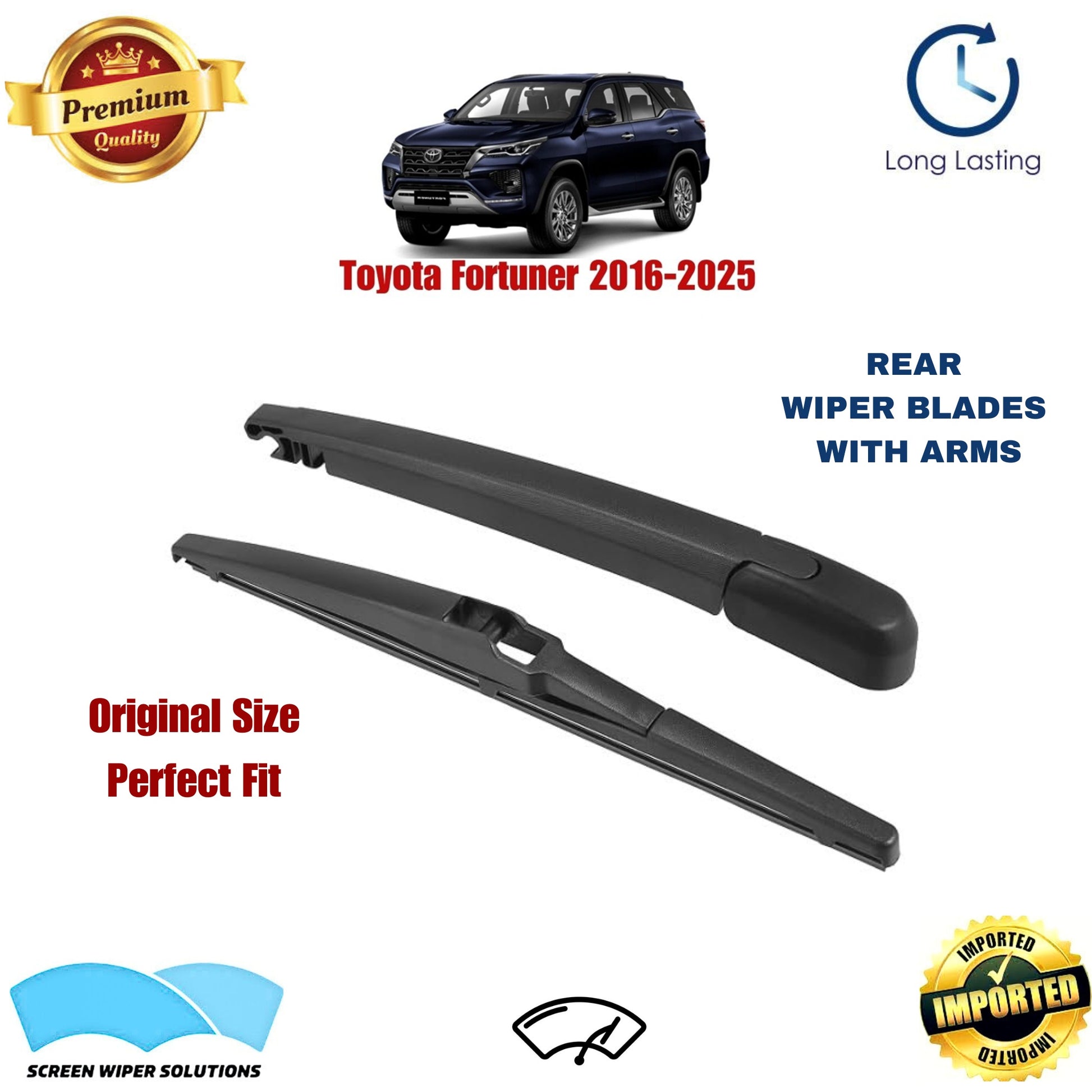 Toyota Fortuner 2016-2025 Rear Wiper Blade with Arm in Pakistan