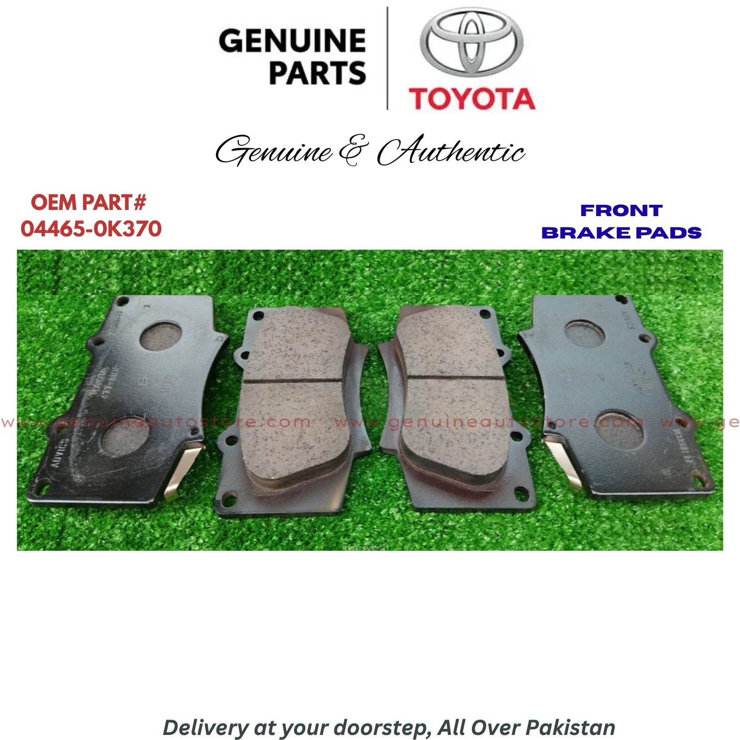 Toyota Fortuner Legender 2021-2025 Genuine Front Brake Pads 04465-0K370 Pakistan