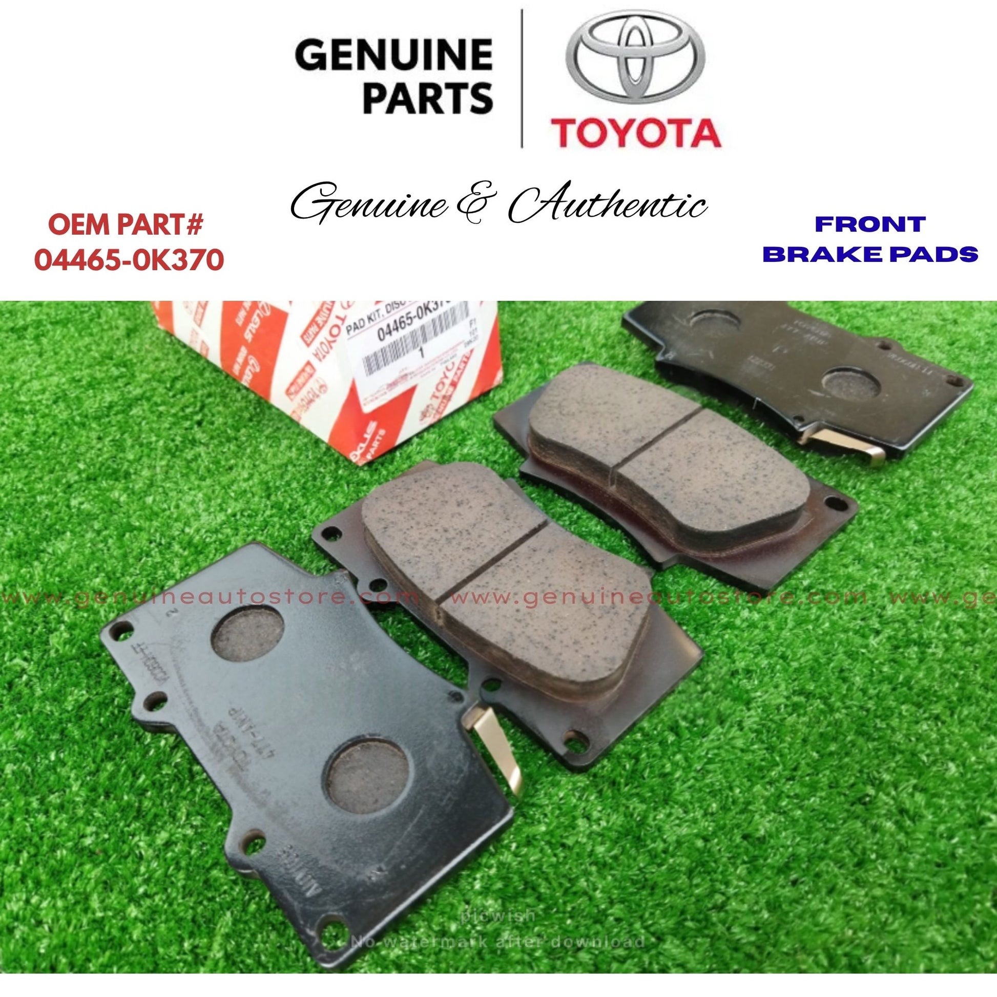 Toyota Fortuner Legender 2021-2025 Genuine Front Brake Pads 04465-0K370 Pakistan