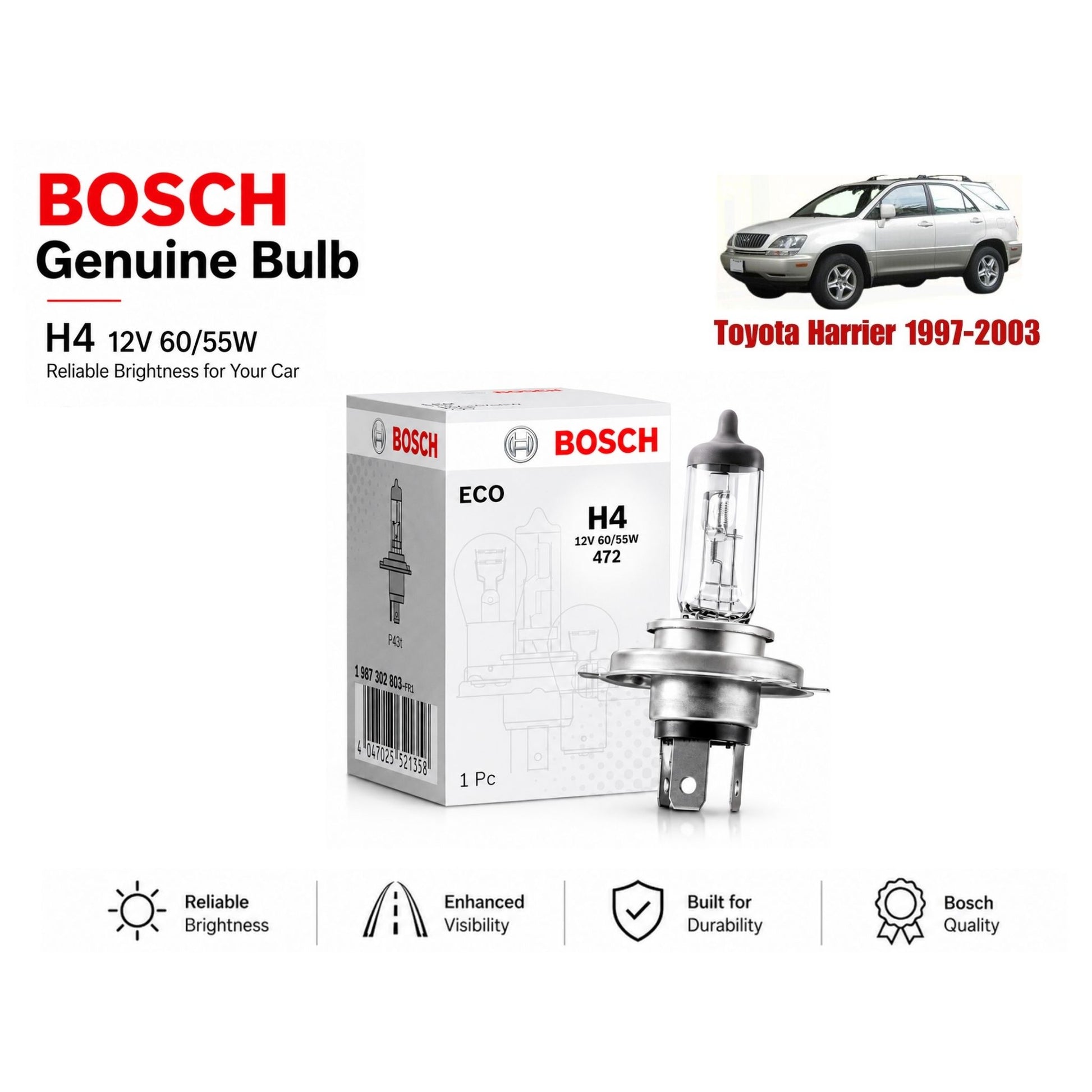 Toyota Harrier 1997-2003 Headlight Bulb Bosch in Pakistan