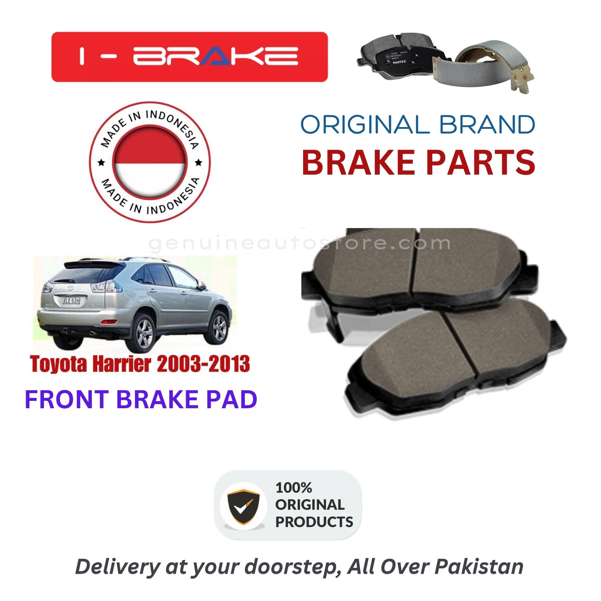 Toyota Harrier 2003-2013 Front Brake Pads iBrake Indonesia Genuine