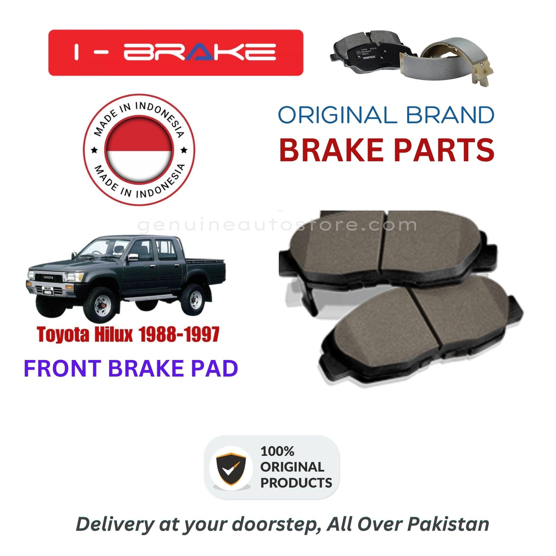 Toyota Hilux 1988-1997 Front Brake Pads iBrake Indonesia Genuine