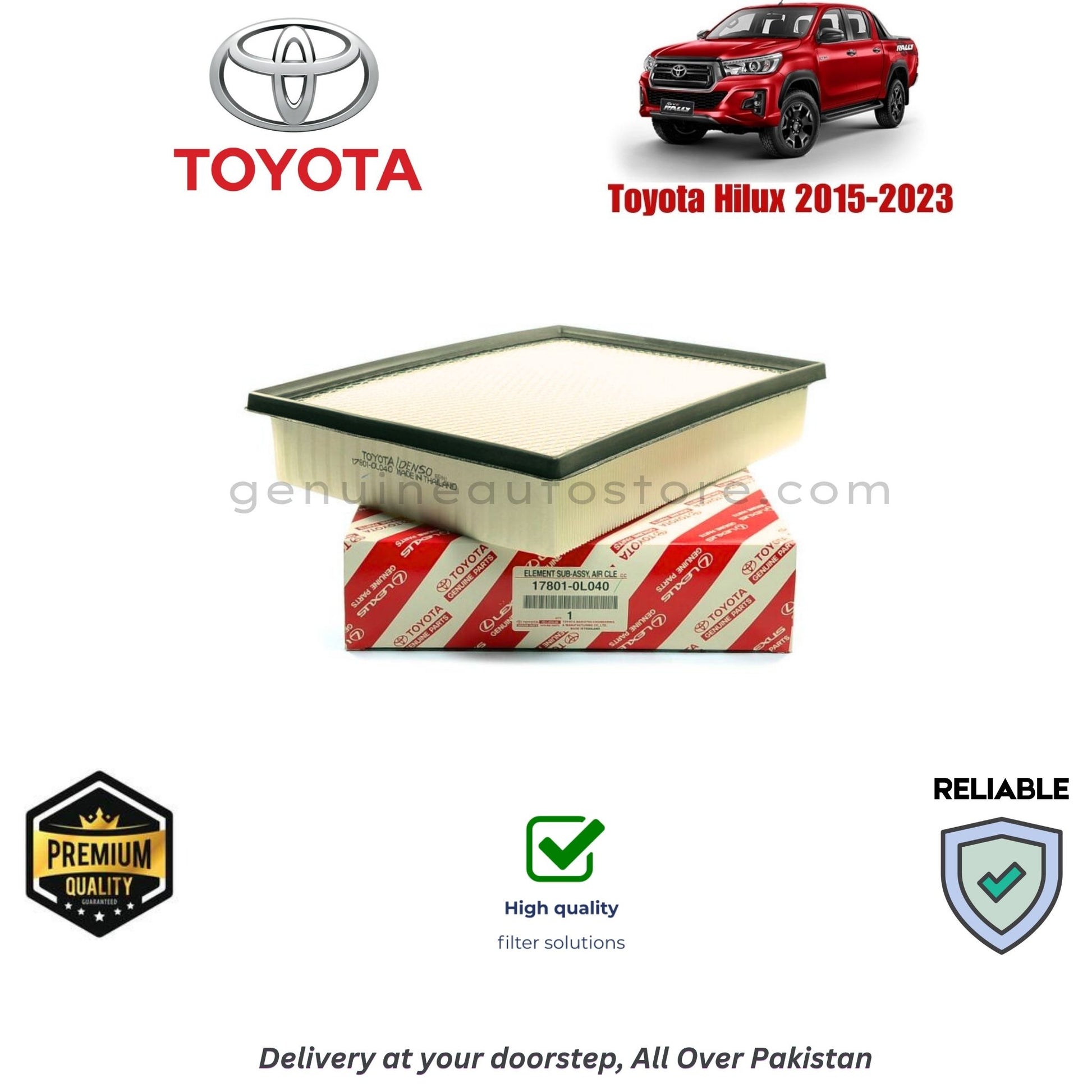 Toyota Hilux 2015-2023 Air Filter Premium Quality in Pakistan, 100% Genuine, Reliable, Best Price, Cash on Delivery 