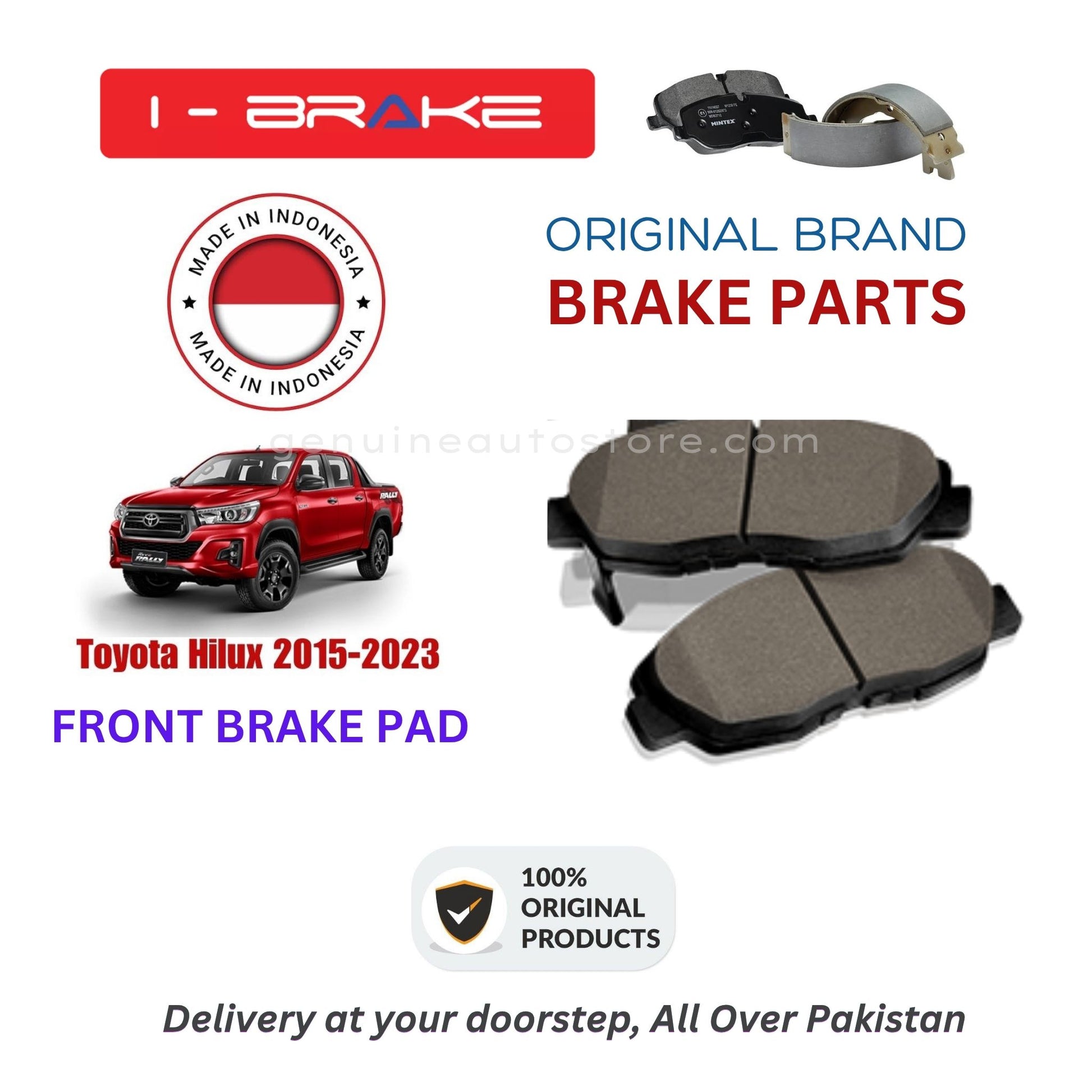 Toyota Hilux 2015-2023 Front Brake Pads iBrake Indonesia Genuine