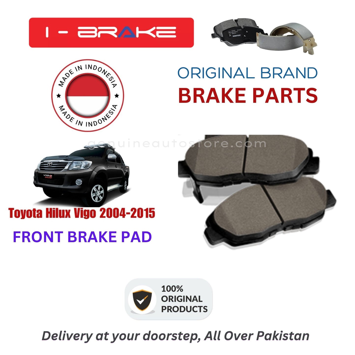 Toyota Hilux Vigo 2004-2015 Front Brake Pads iBrake Indonesia Genuine
