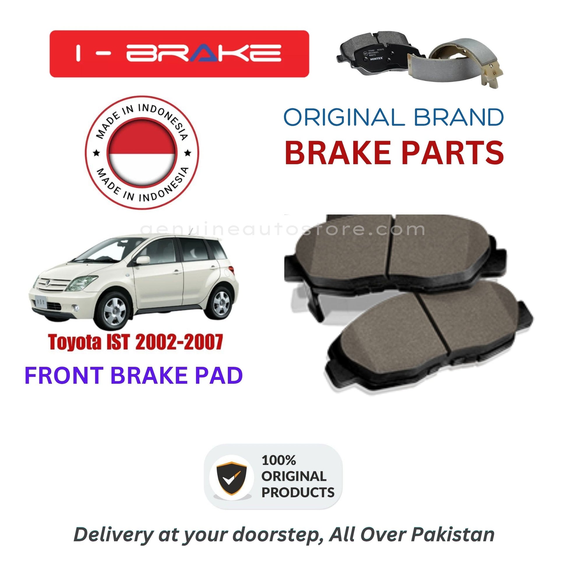 Toyota IST 2002-2007 Front Brake Pads iBrake Indonesia Genuine