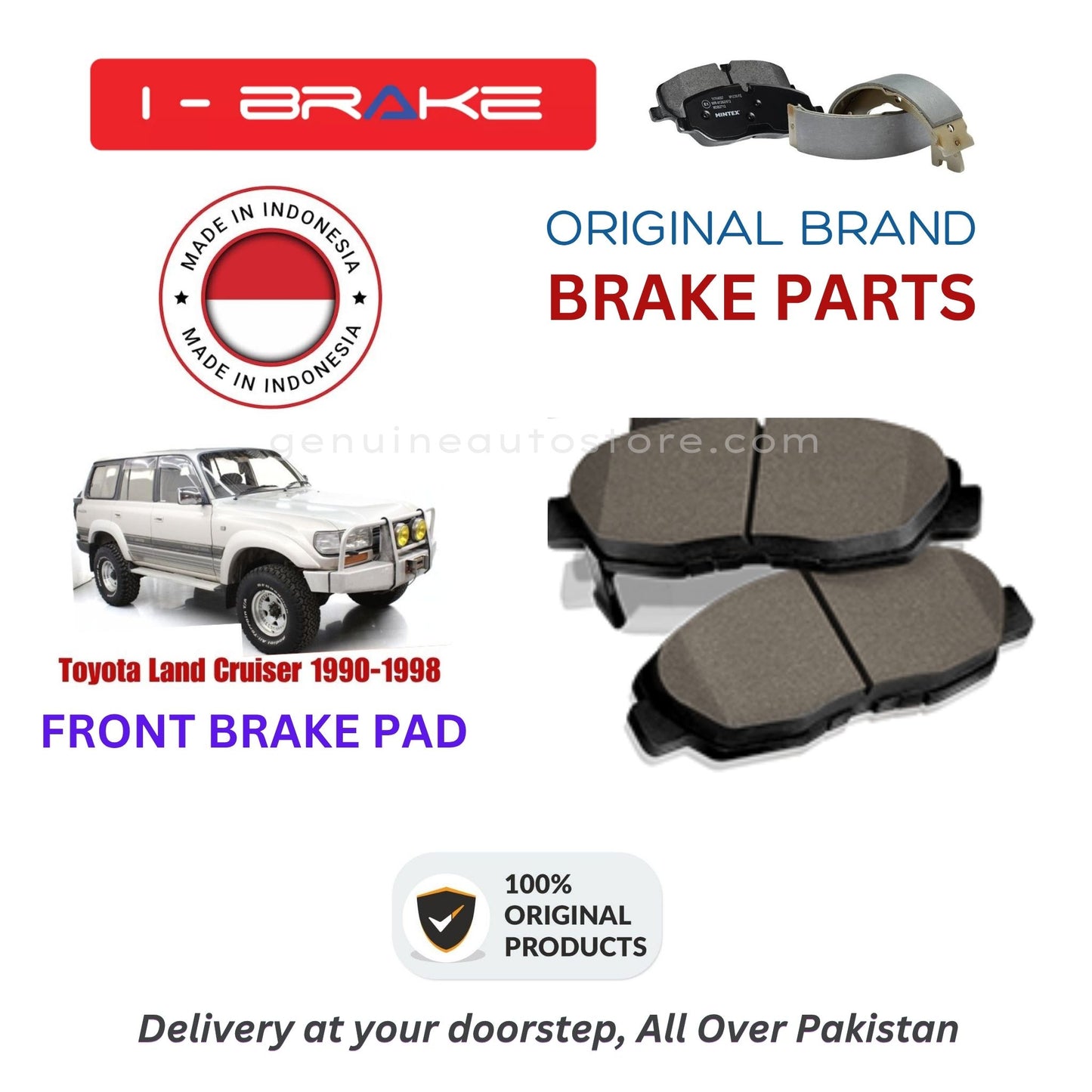 Toyota Land Cruiser 1990-1998 Front Brake Pads iBrake Indonesia Genuine