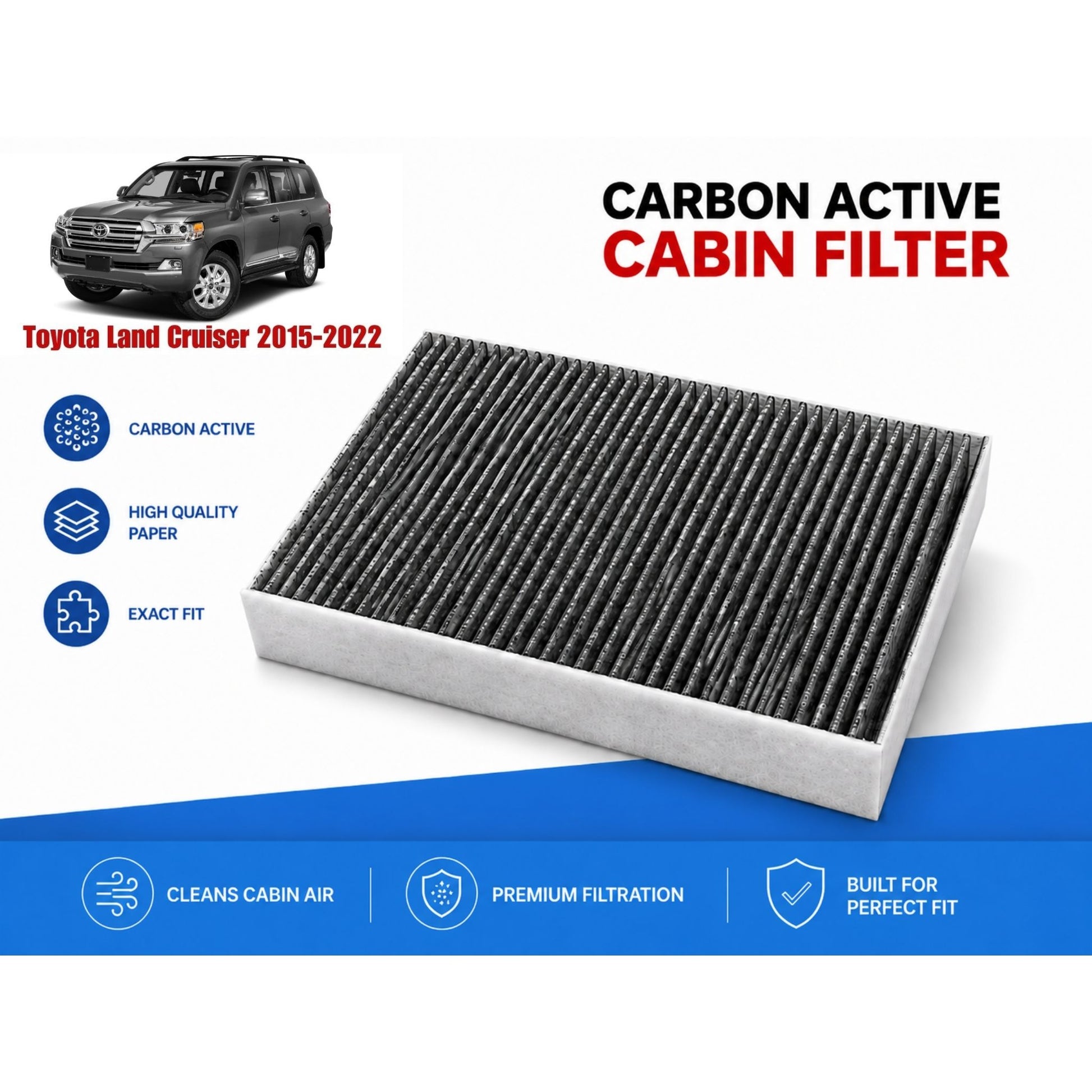 Toyota Land Cruiser 2015-2022 Cabin Filter Carbon Active  in Pakistan
