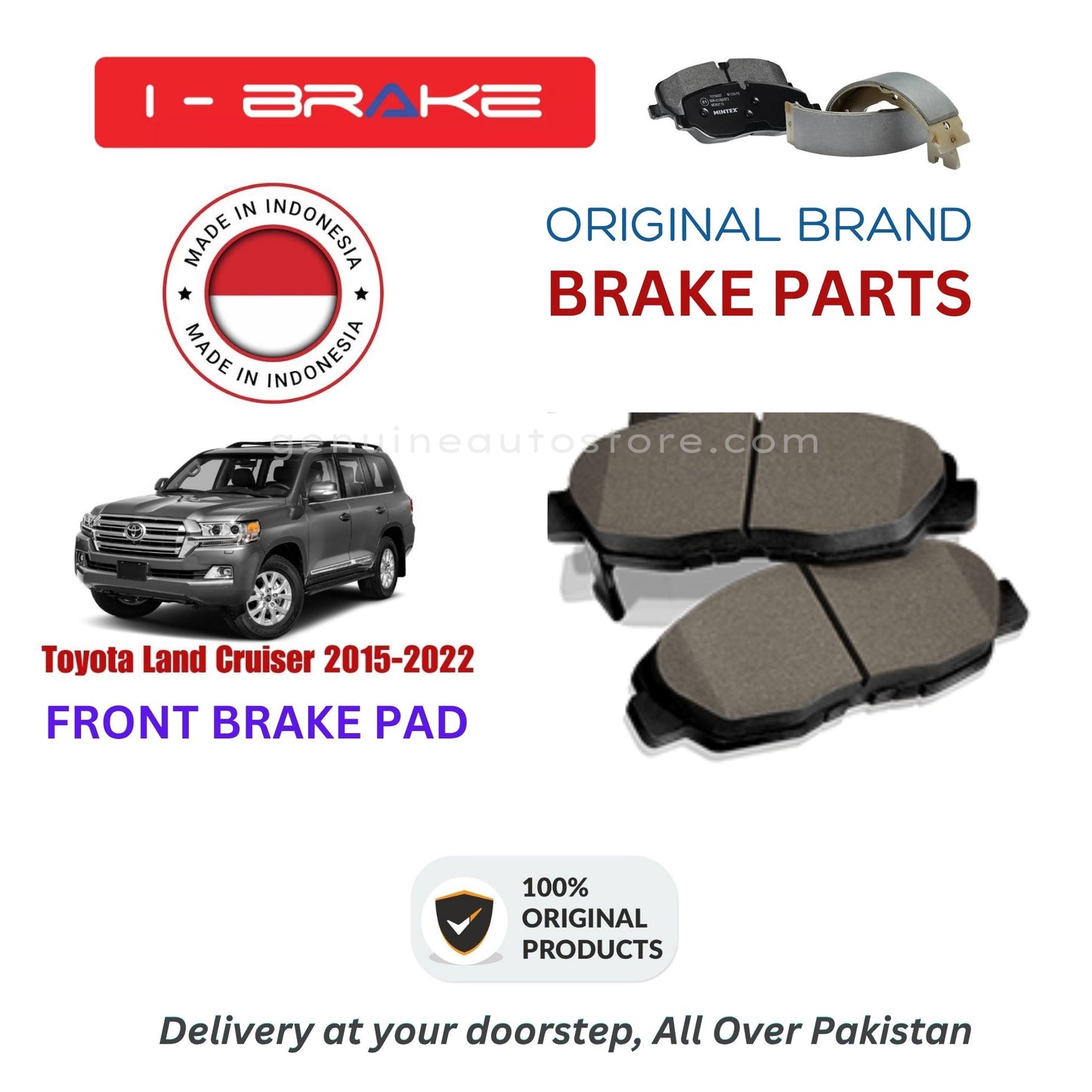 Toyota Land Cruiser 2015-2022 Front Brake Pads iBrake Indonesia Genuine