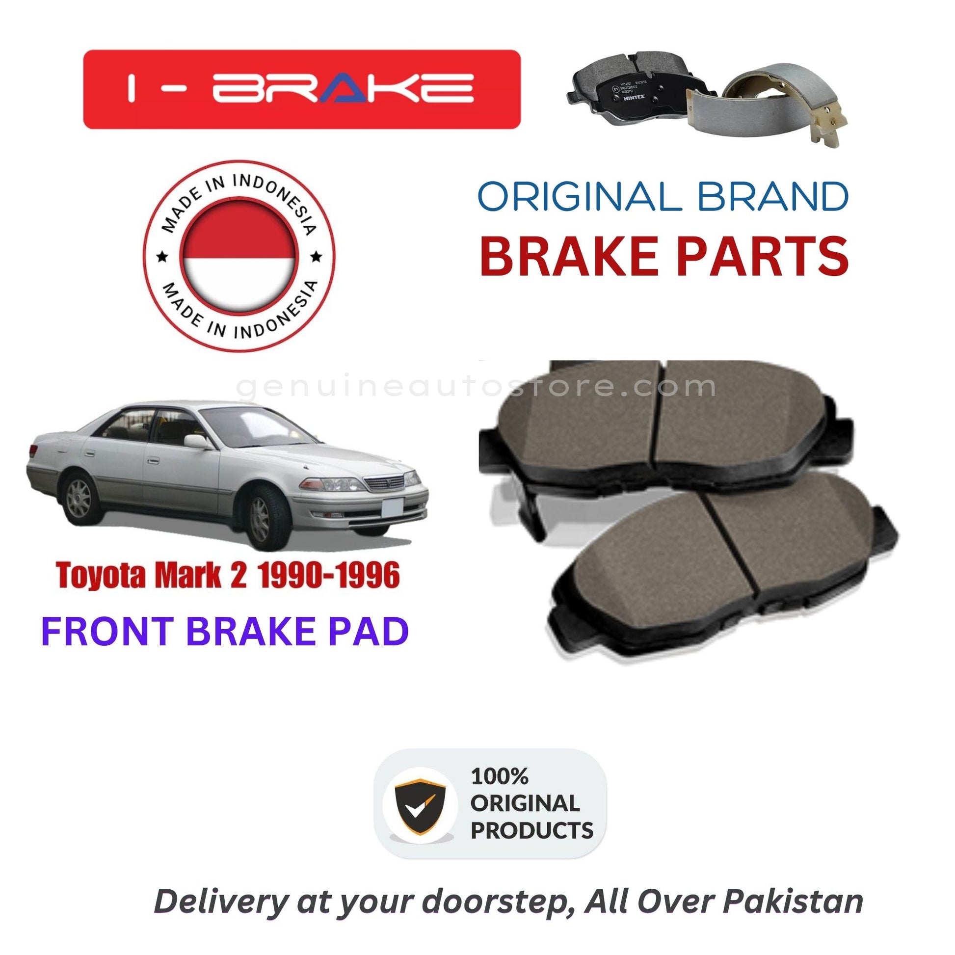 Toyota Mark 2 1990-1996 Front Brake Pads iBrake Indonesia Genuine