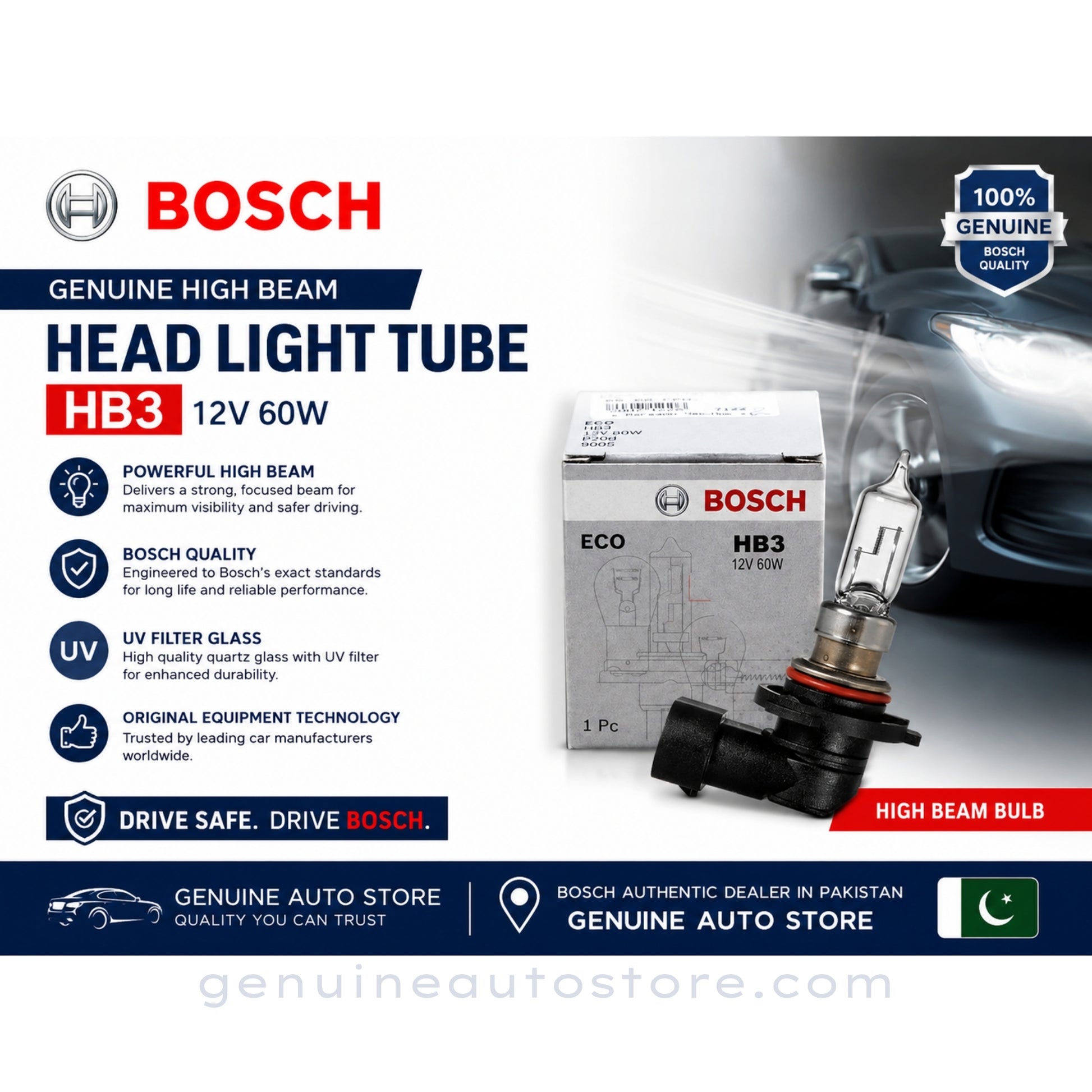 Toyota Mark 2 2000-2004 High Beam Headlight Bulb Bosch in Pakistan