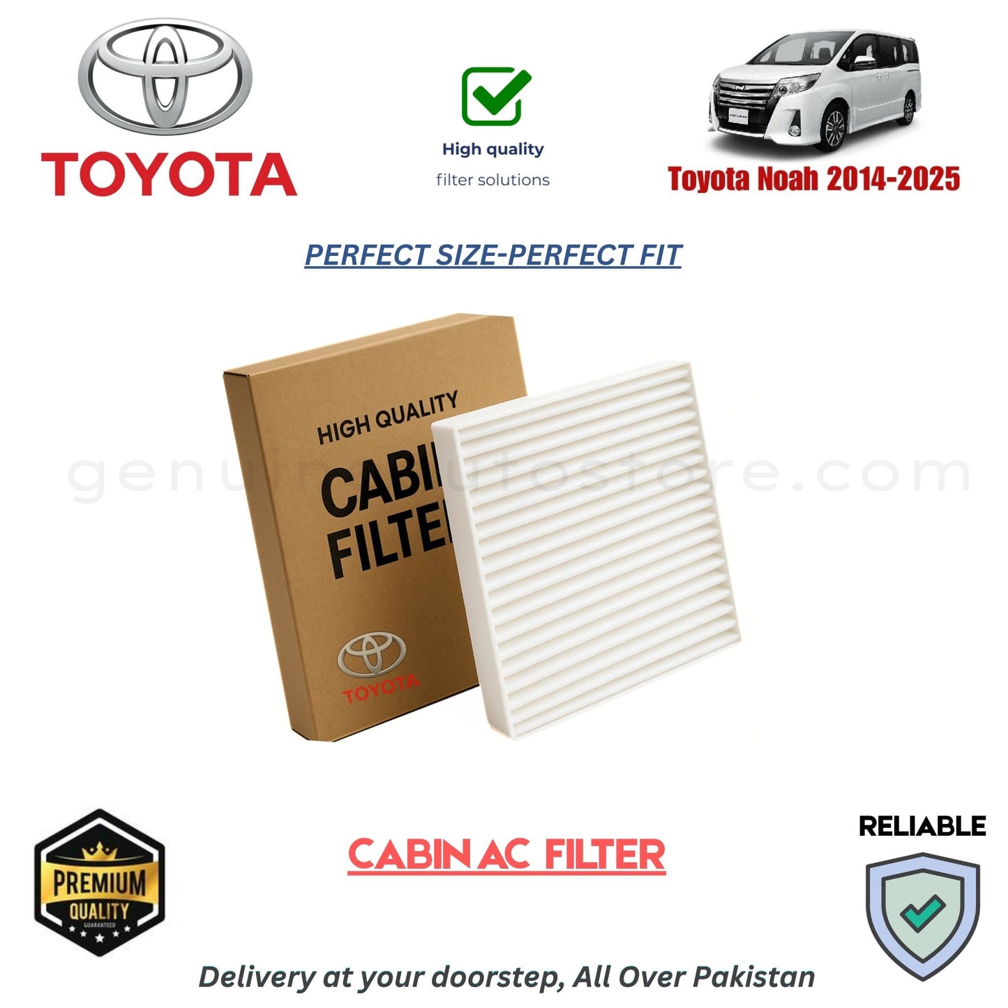 Toyota Noah 2014-2025 CABIN AC FILTER in Pakistan. 100% Genuine, Reliable, Best Price, Cash on Delivery Available 