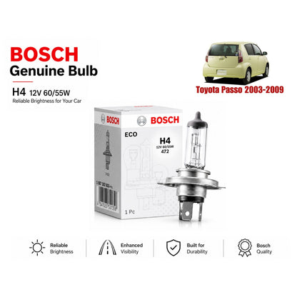 Toyota Passo 2003-2009 Headlight Bulb Bosch in Pakistan 