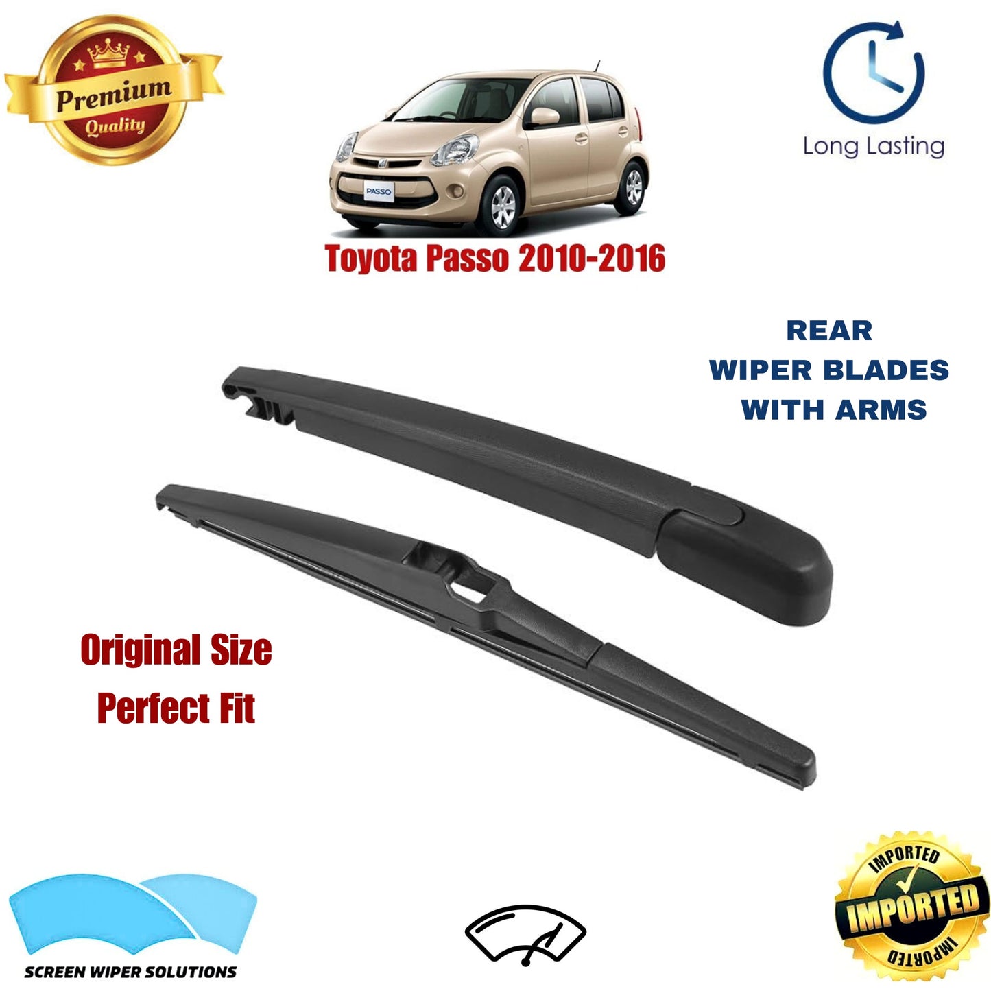 Toyota Passo 2010-2016 Rear Wiper Blade with Arm in Pakistan
