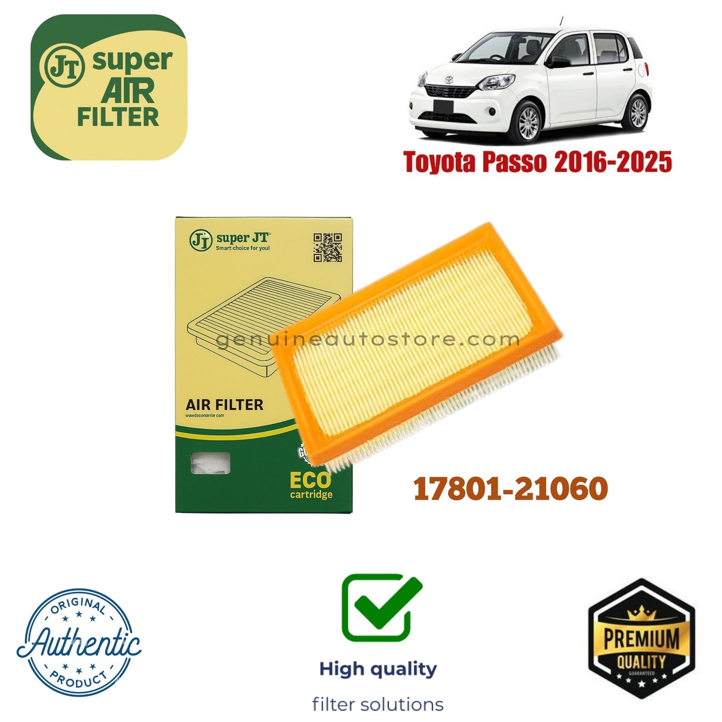 Toyota Passo 2016-2025 Air Filter Super JT 17801-21060 in Pakistan