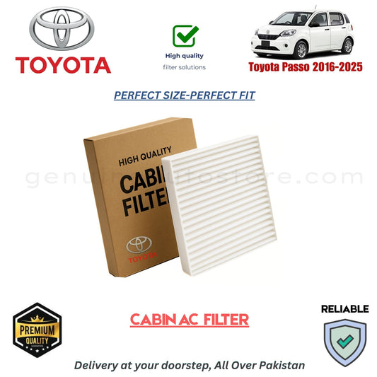 Toyota Passo 2016-2025 CABIN AC FILTER in Pakistan. 100% Genuine, Reliable, Best Price, Cash on Delivery Available 