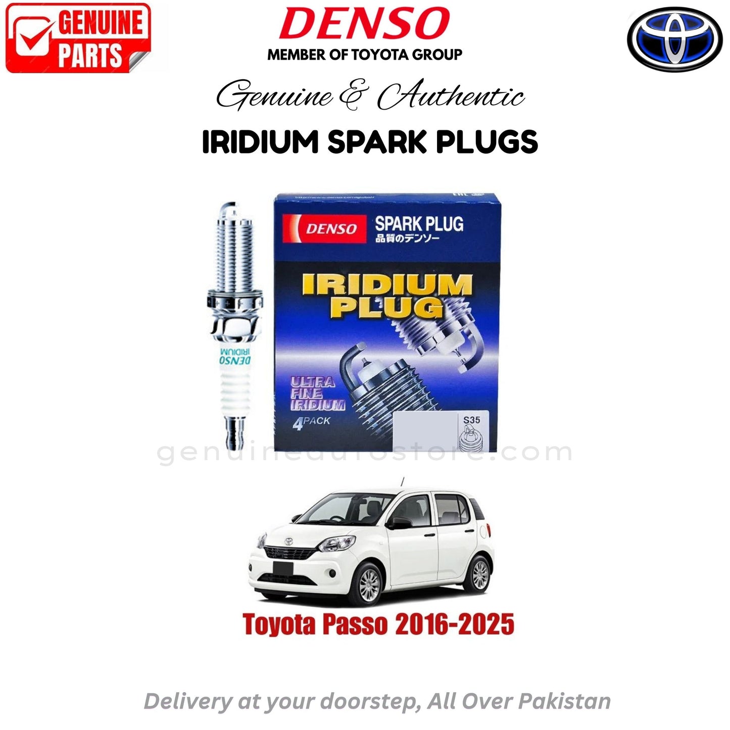 Toyota Passo 2016-2025 Denso Iridium Spark Plug in Pakistan, 100% Genuine, Reliable, Best Price, Cash on Delivery Available   