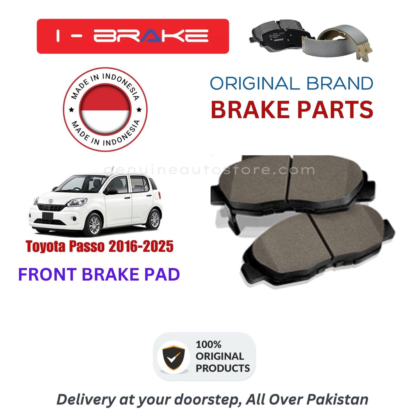Toyota Passo 2016-2025 Front Brake Pads iBrake Indonesia Genuine