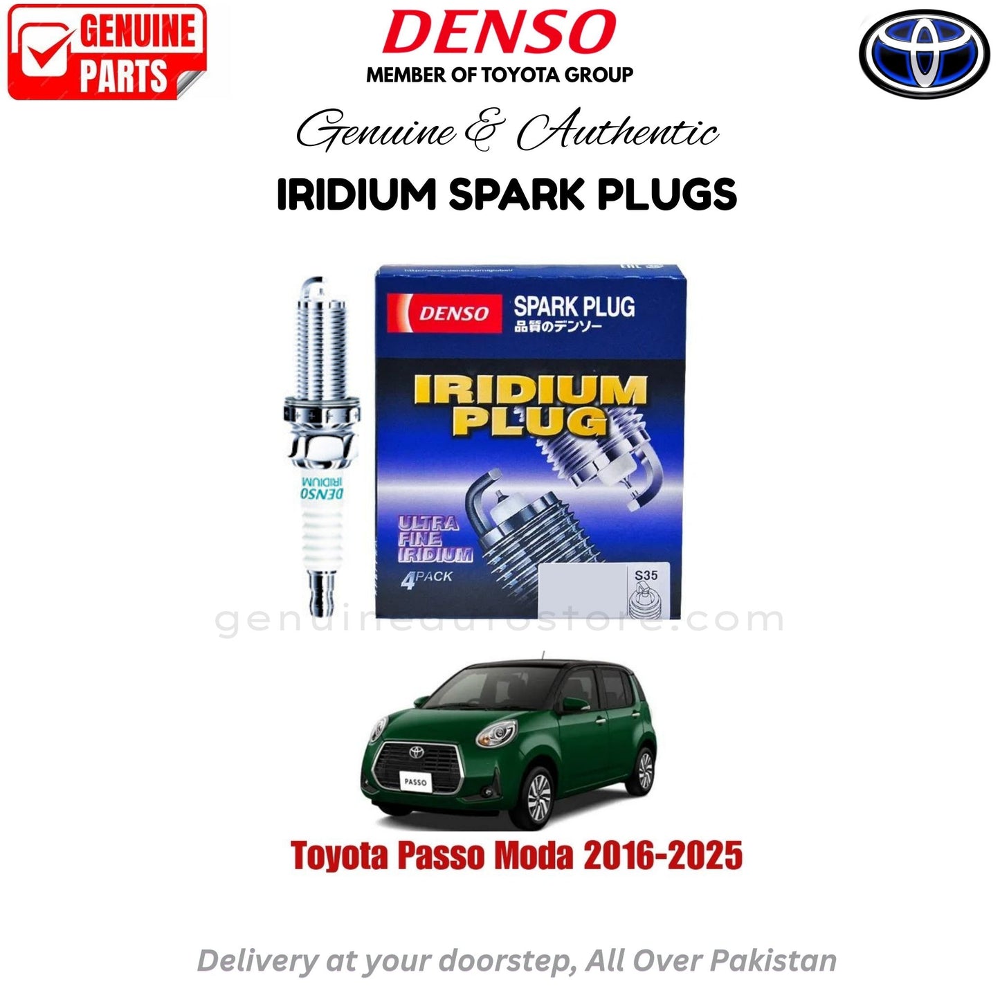 Toyota Passo Moda 2016-2025 Denso Iridium Spark Plug in Pakistan, 100% Genuine, Reliable, Best Price, Cash on Delivery Available   