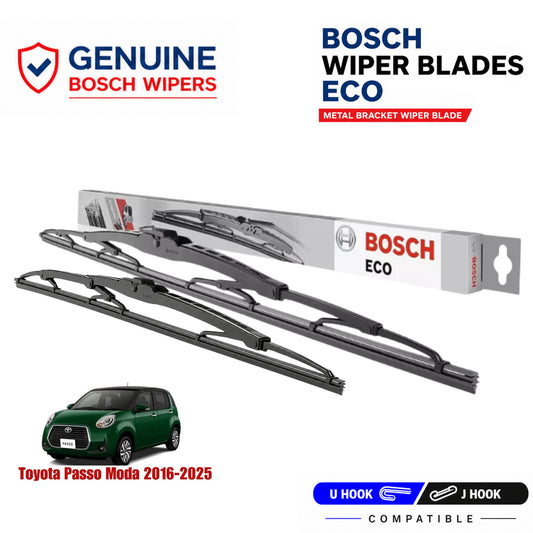Bosch Genuine metal front wiper set for Toyota Passo Moda 2016-2025, pair of two