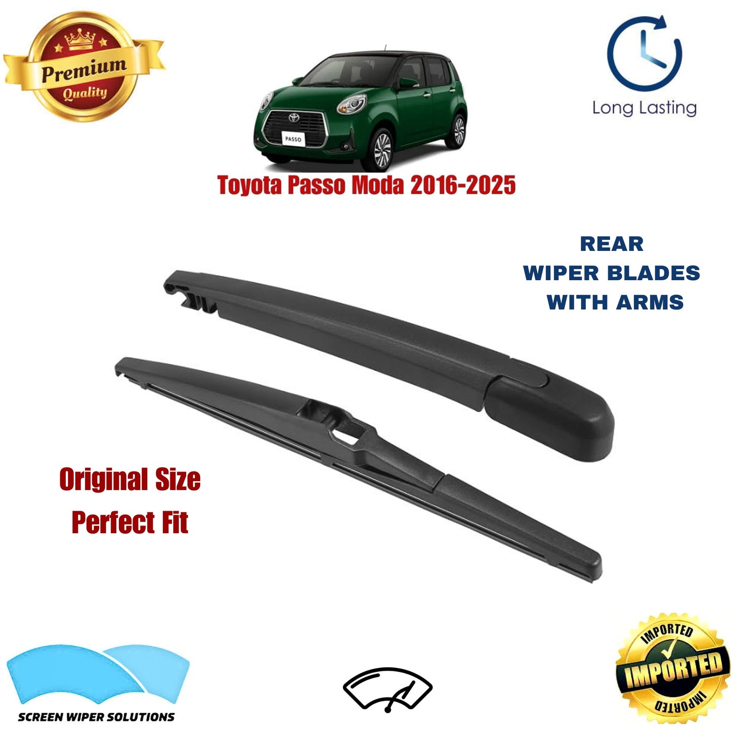 Toyota Passo Moda 2016-2025 Rear Wiper Blade with Arm in Pakistan