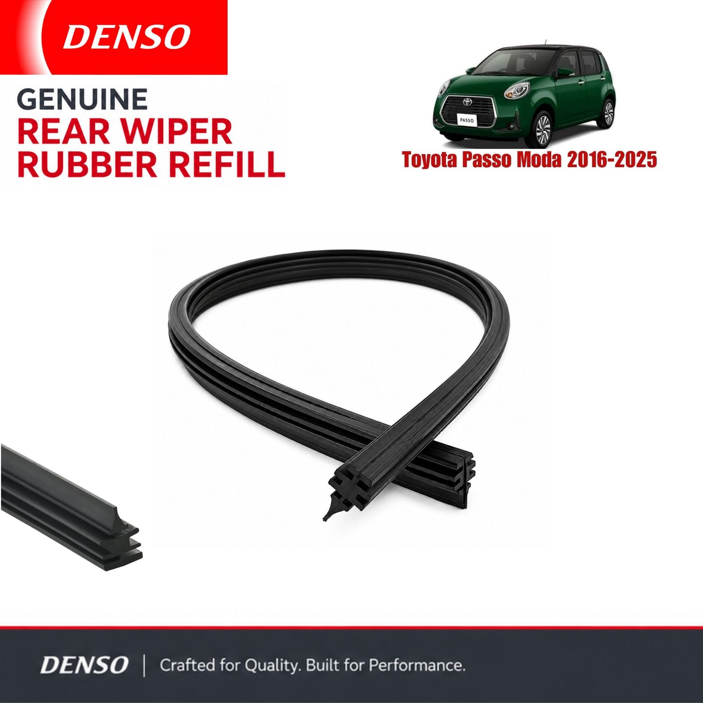 Denso Genuine rear wiper rubber for Toyota Passo Moda 2016-2025