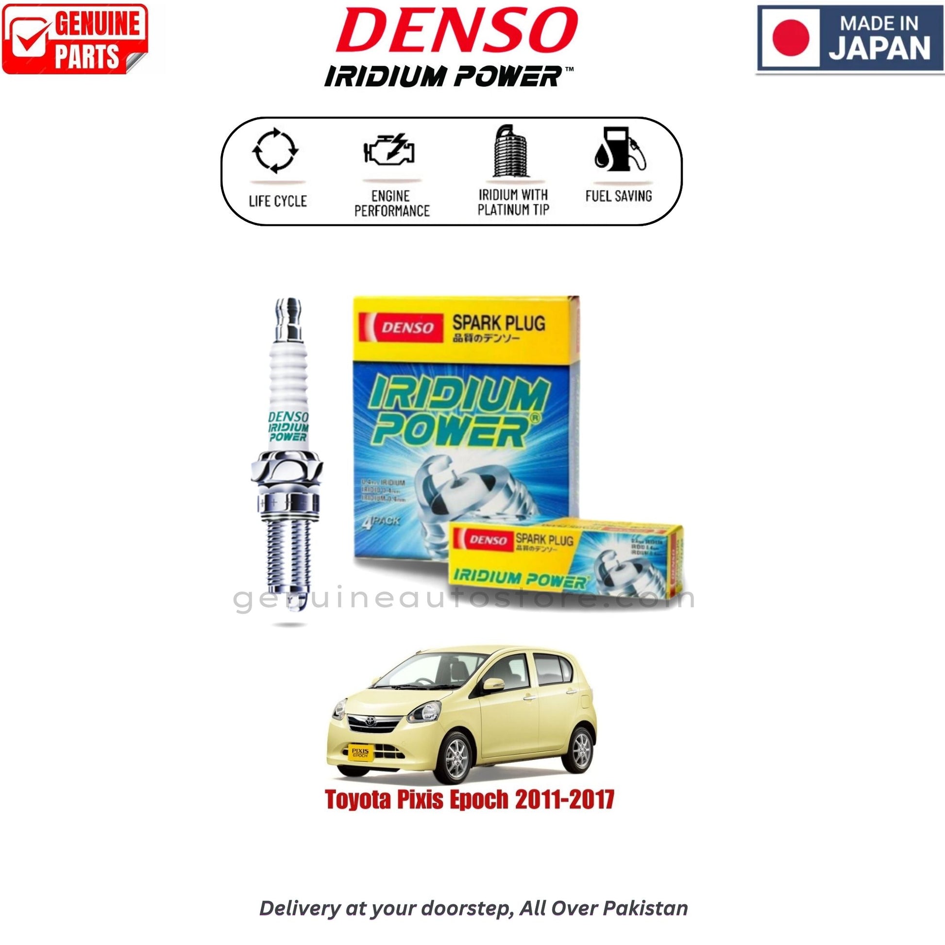 Toyota Pixis Epoch 2011-2017 Denso Iridium Spark Plug in Pakistan, 100% Genuine, Reliable, Best Price, Cash on Delivery Available