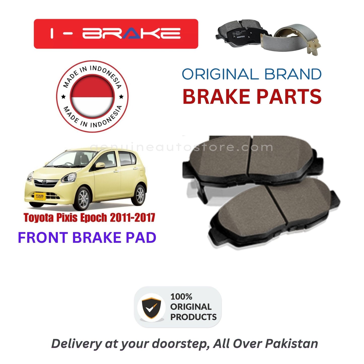 Toyota Pixis Epoch 2011-2017 Front Brake Pads iBrake Indonesia Genuine