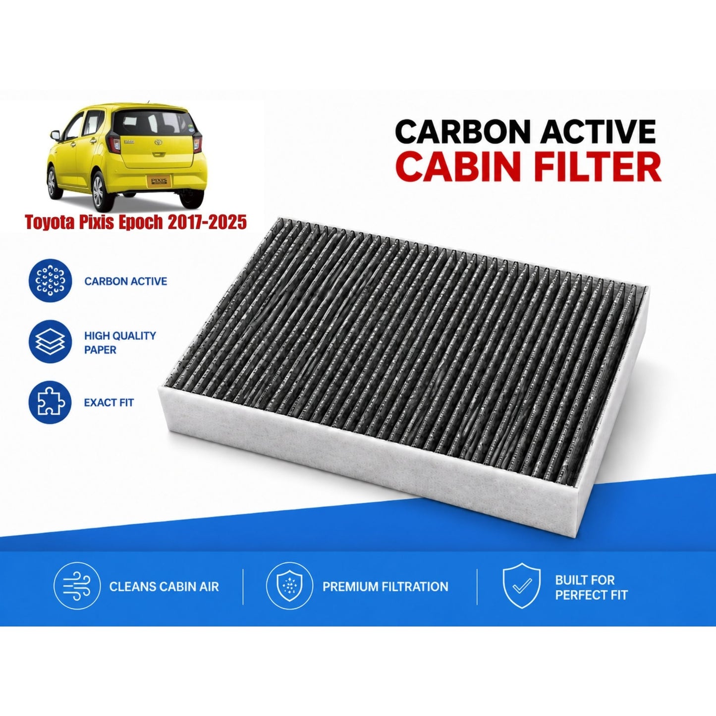 Toyota Pixis Epoch 2017-2025 Cabin Filter Carbon Active  in Pakistan