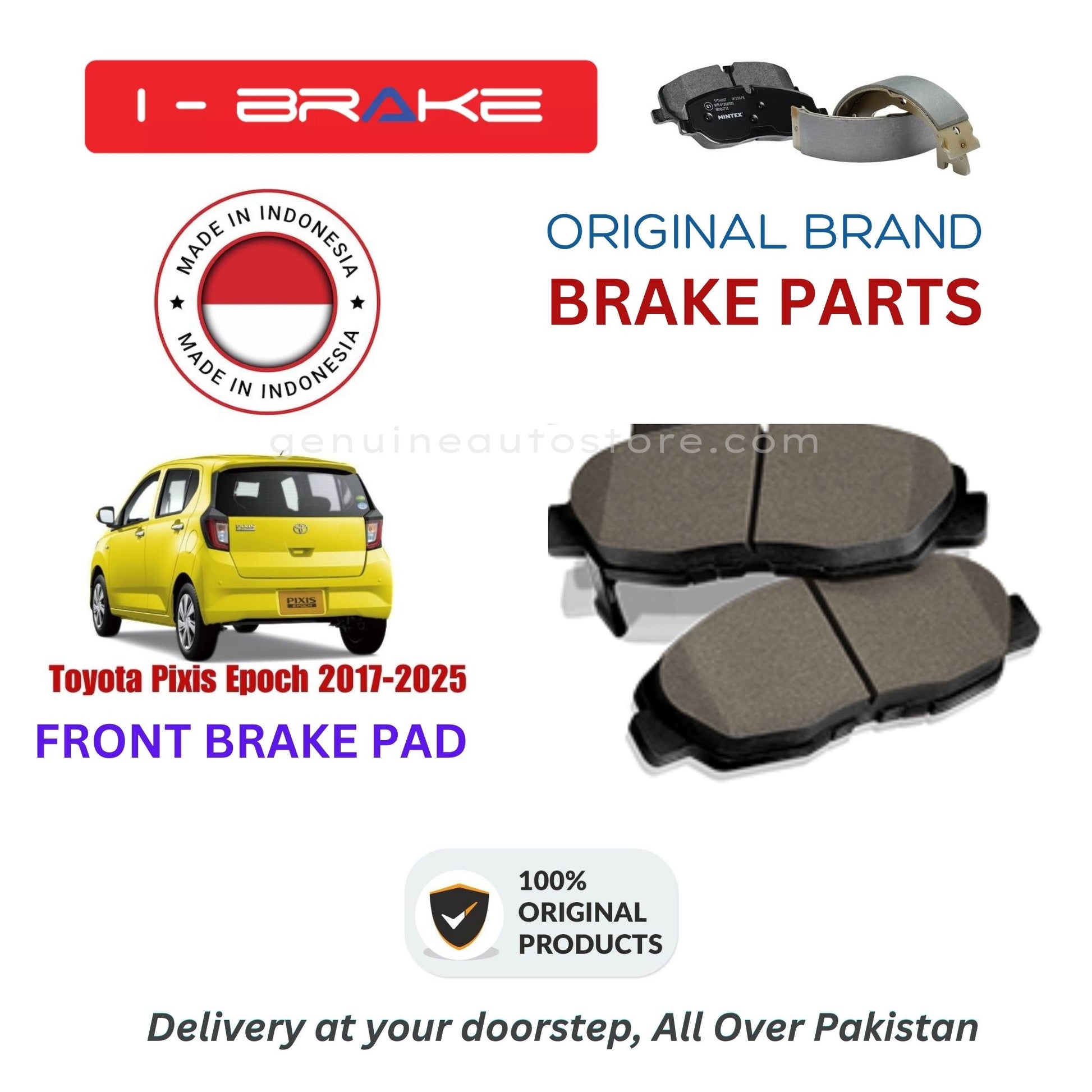 Toyota Pixis Epoch 2017-2025 Front Brake Pads iBrake Indonesia Genuine