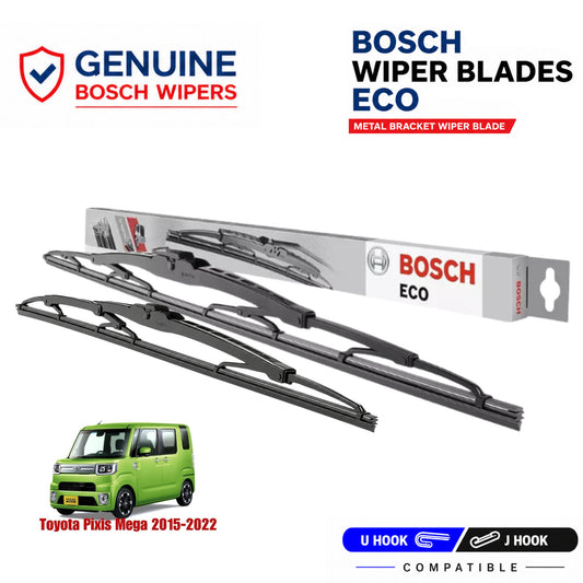 Bosch Genuine metal front wiper set for Toyota Pixis Mega 2015-2022, pair of two