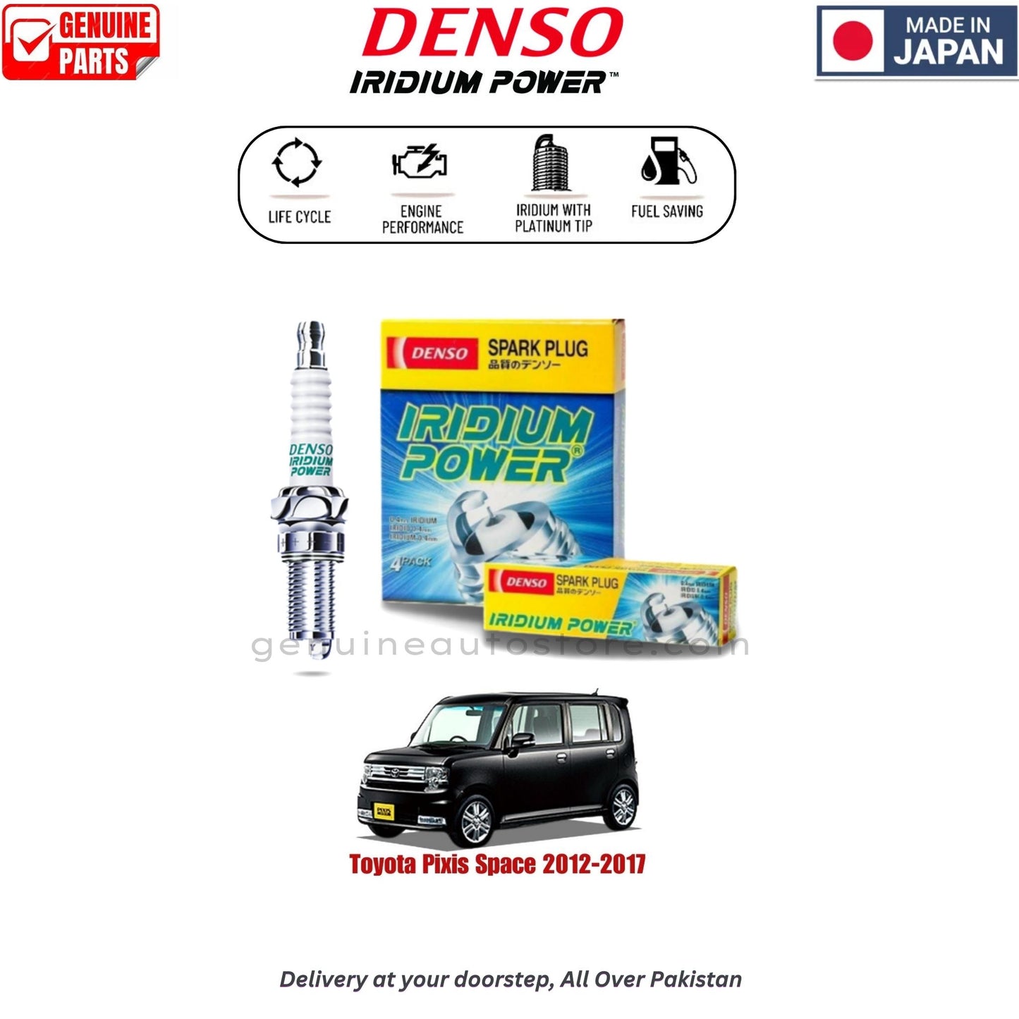 Toyota Pixis Joy 2016-2023 Denso Iridium Spark Plug in Pakistan, 100% Genuine, Reliable, Best Price, Cash on Delivery Available 