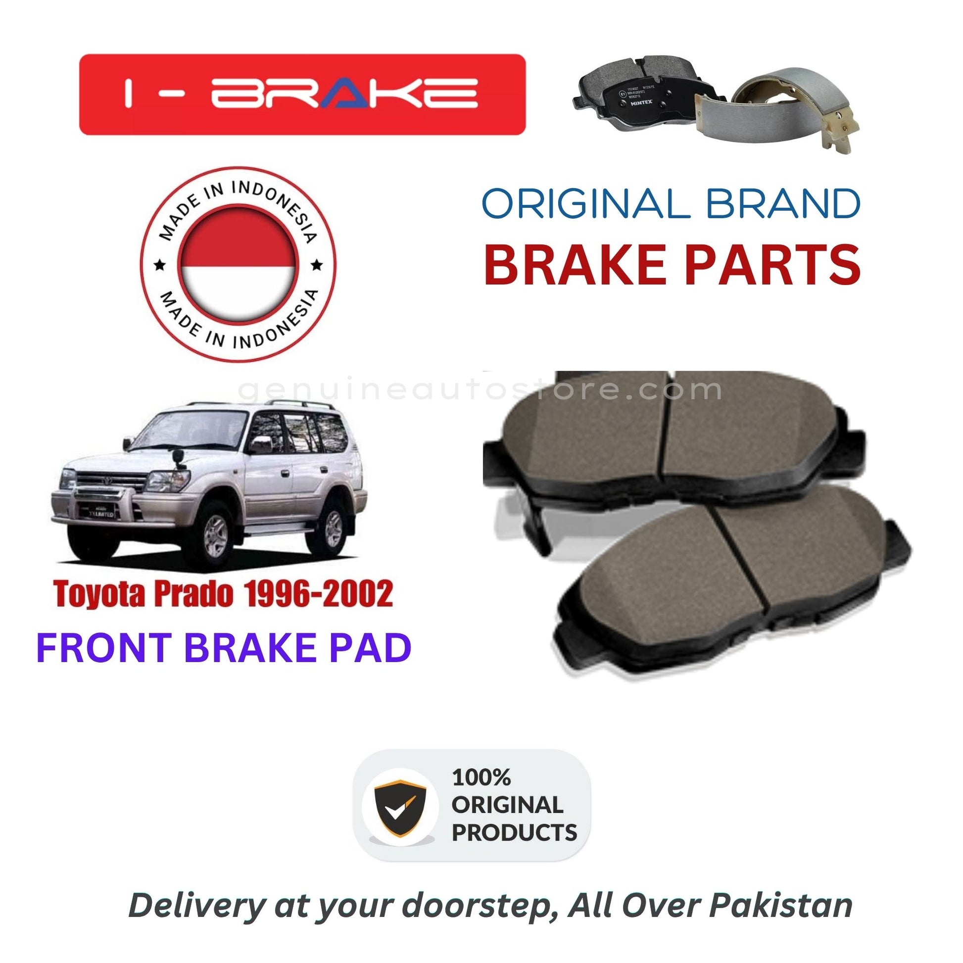 Toyota Prado 1996-2002 Front Brake Pads iBrake Indonesia Genuine