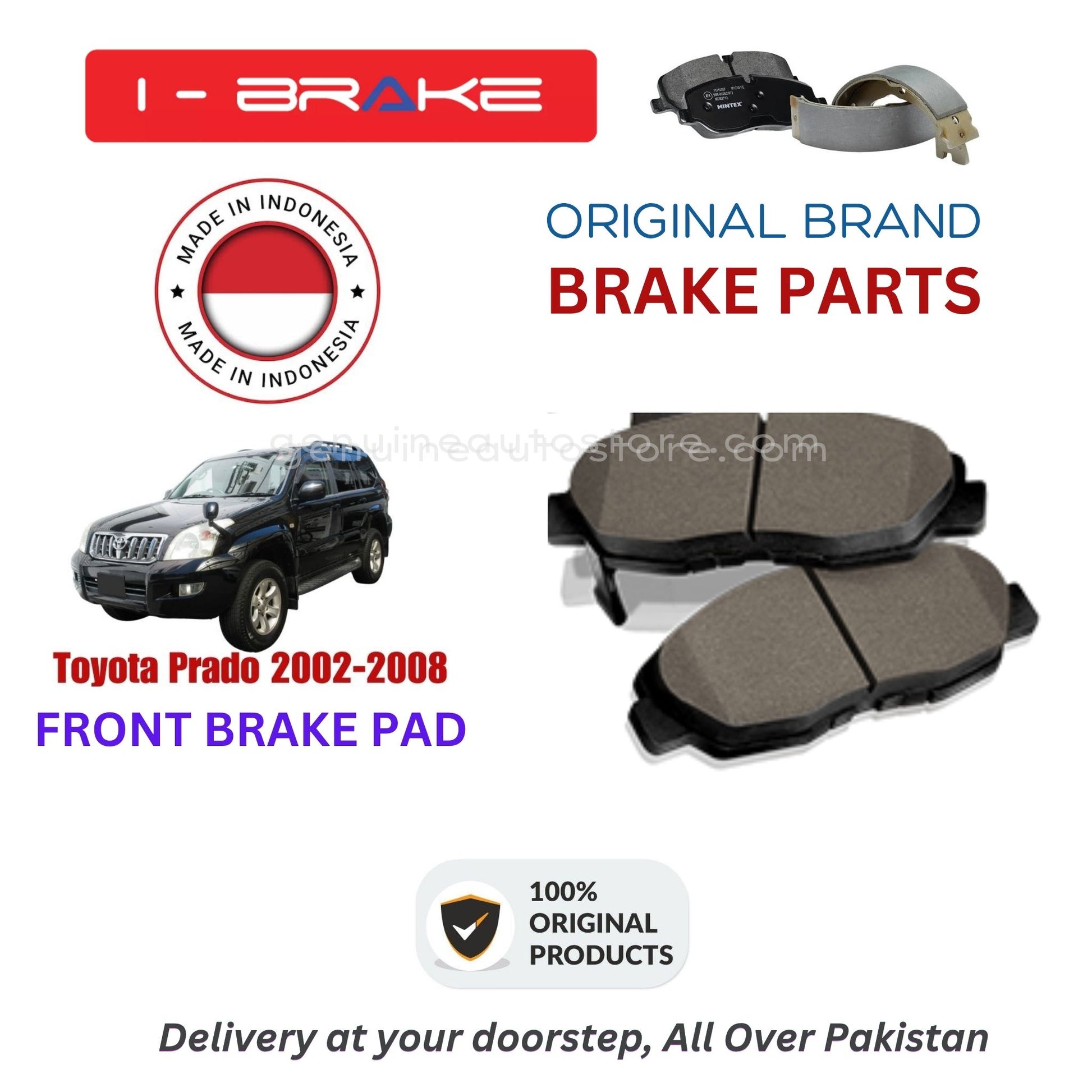 Toyota Prado 2002-2008 Front Brake Pads iBrake Indonesia Genuine