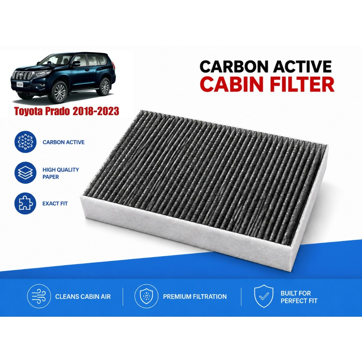Toyota Prado 2018-2023 Cabin Filter Carbon Active  in Pakistan