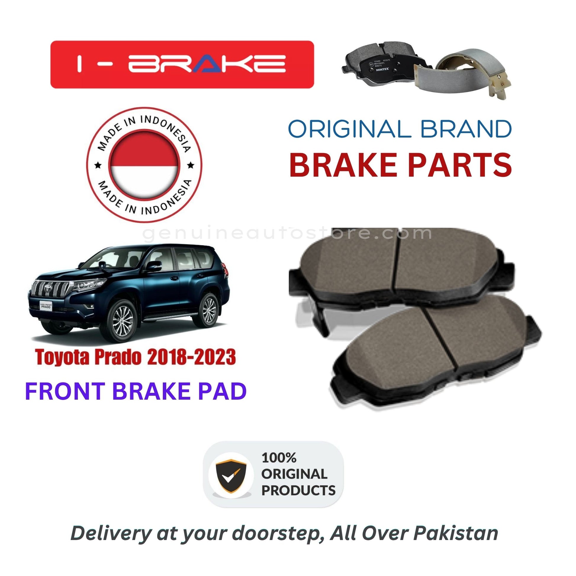 Toyota Prado 2018-2023 Front Brake Pads iBrake Indonesia Genuine