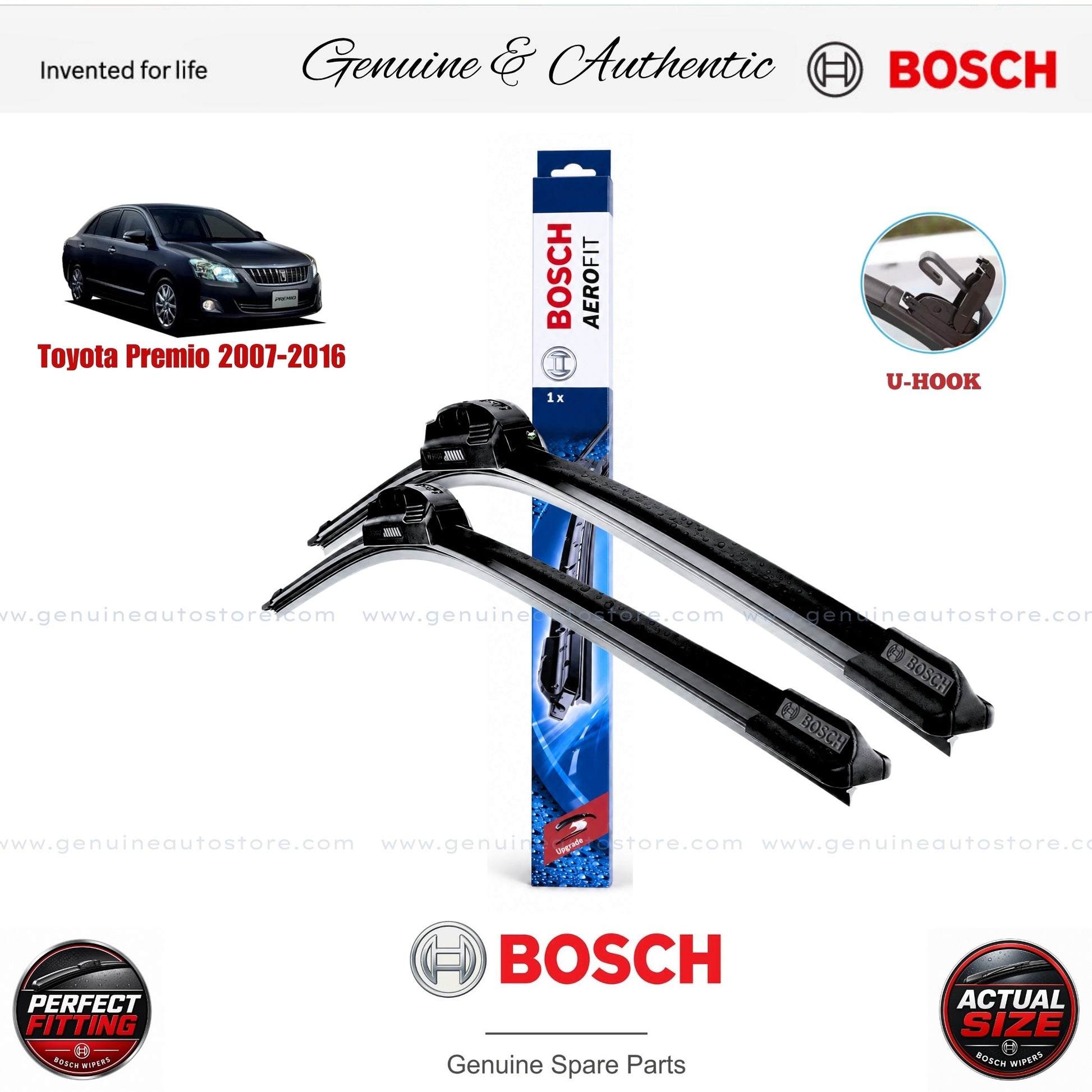 Toyota Premio 2007-2016 Bosch Genuine Front Wiper Blade Set Pakistan