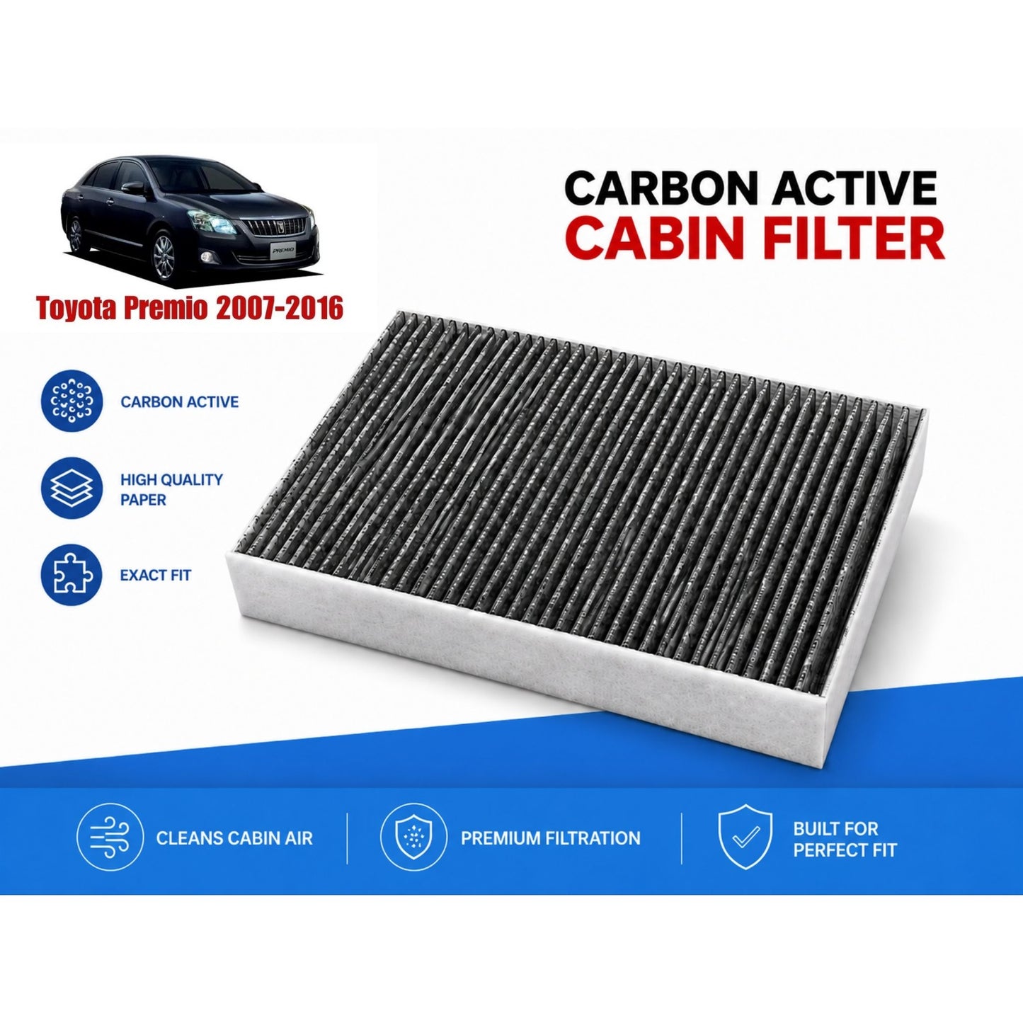 Toyota Premio 2007-2016 Cabin Filter Carbon Active  in Pakistan