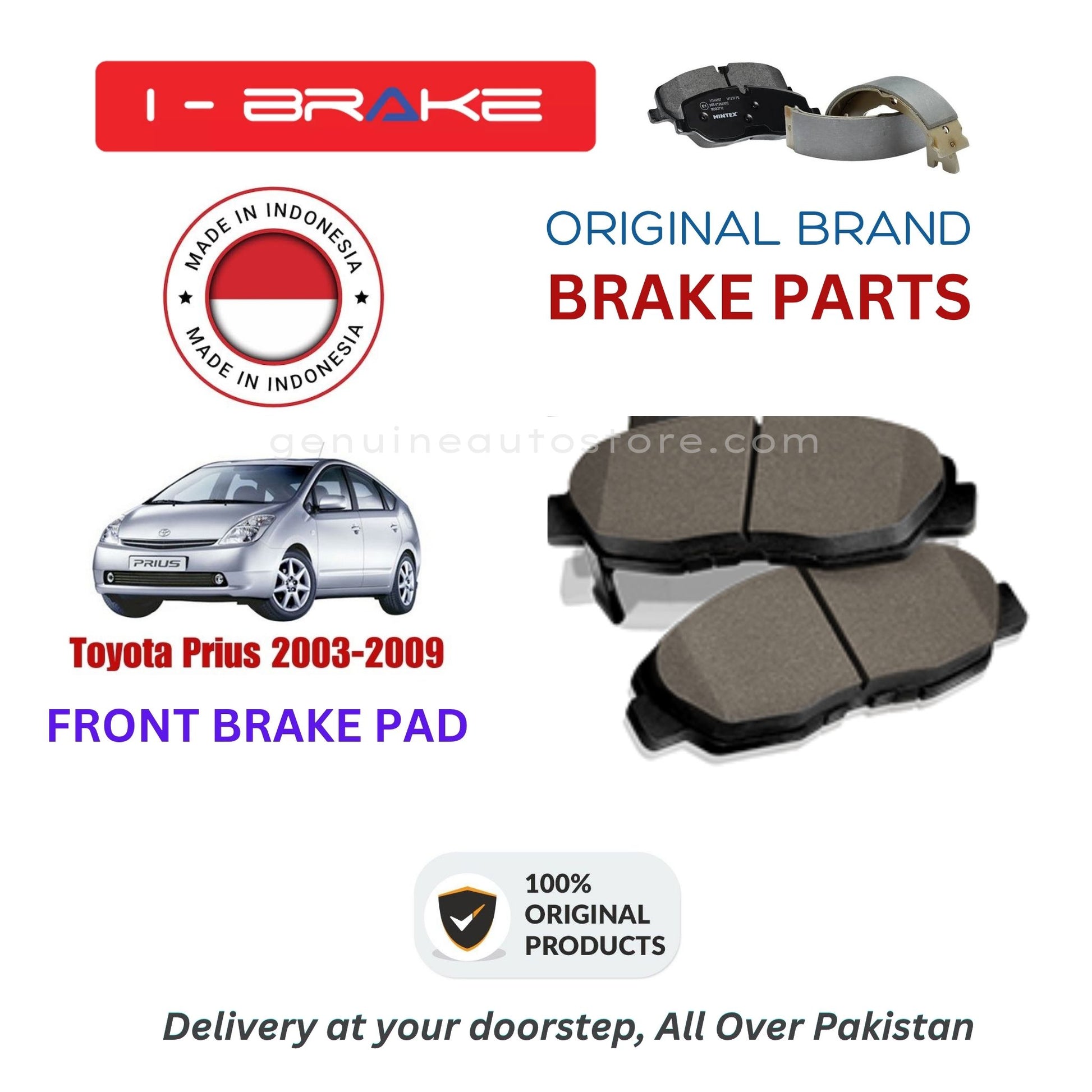 Toyota Prius 2003-2009 Front Brake Pads iBrake Indonesia Genuine
