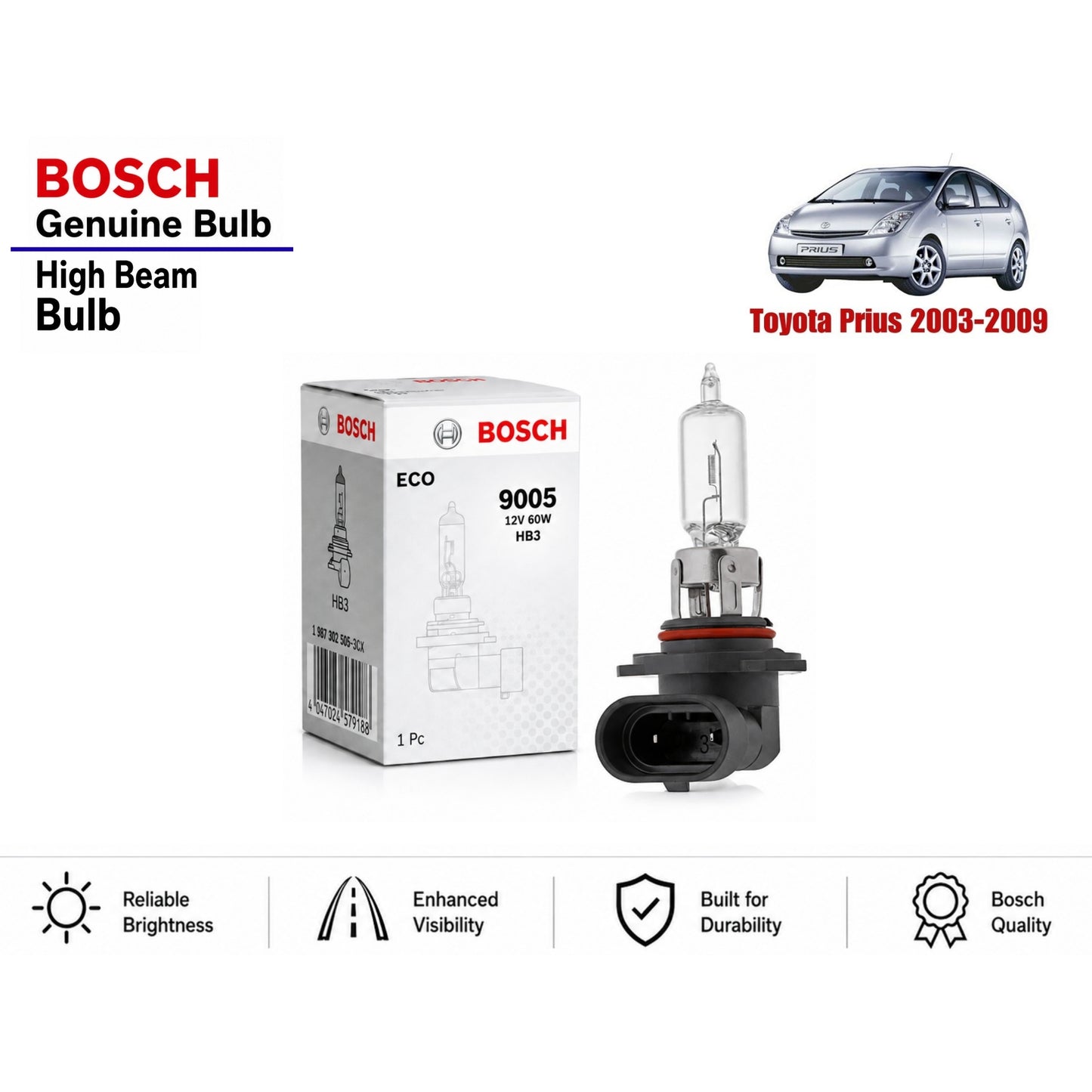 Toyota Prius 2003-2009 High Beam Headlight Bulb Bosch in Pakistan