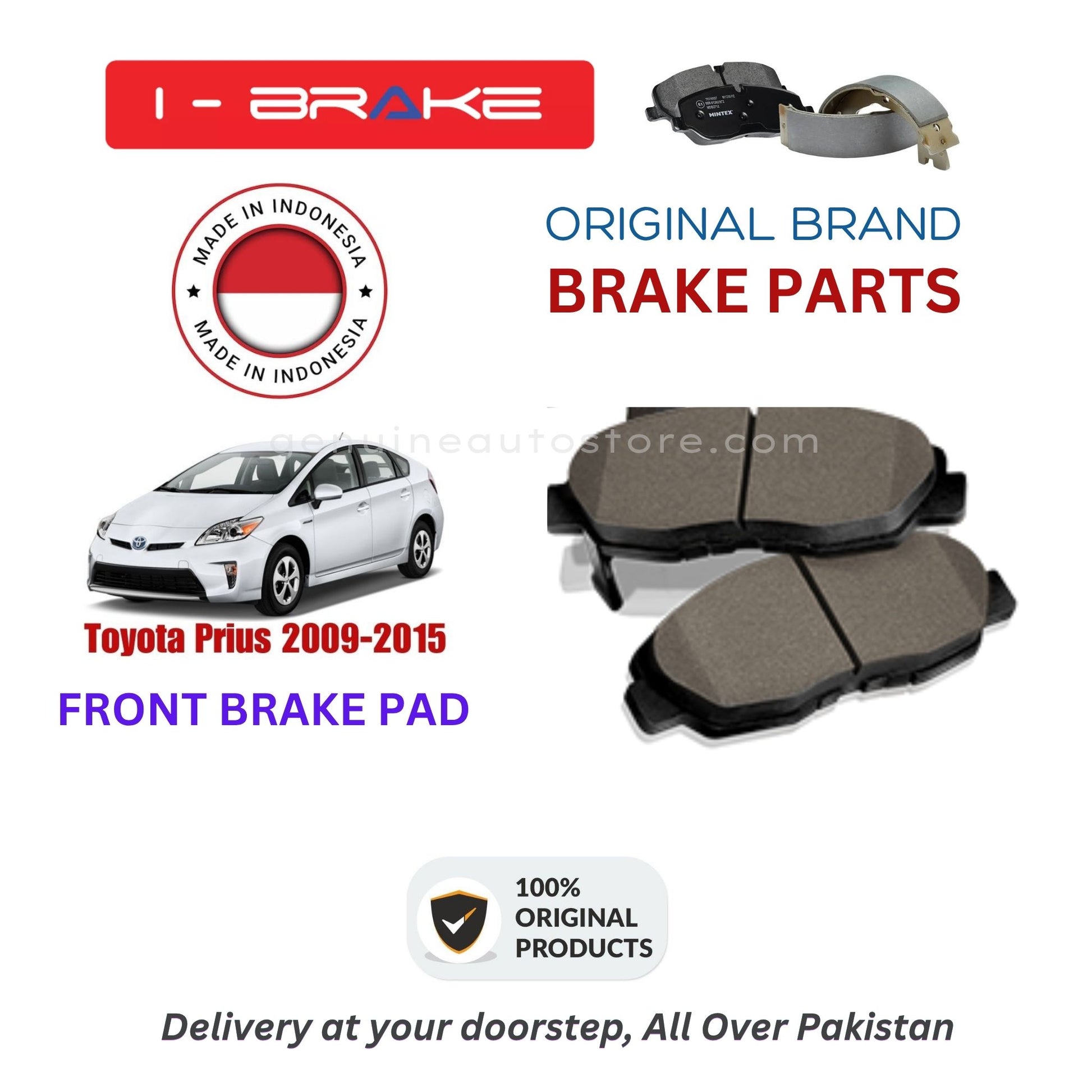 Toyota Prius 2009-2015 Front Brake Pads iBrake Indonesia Genuine