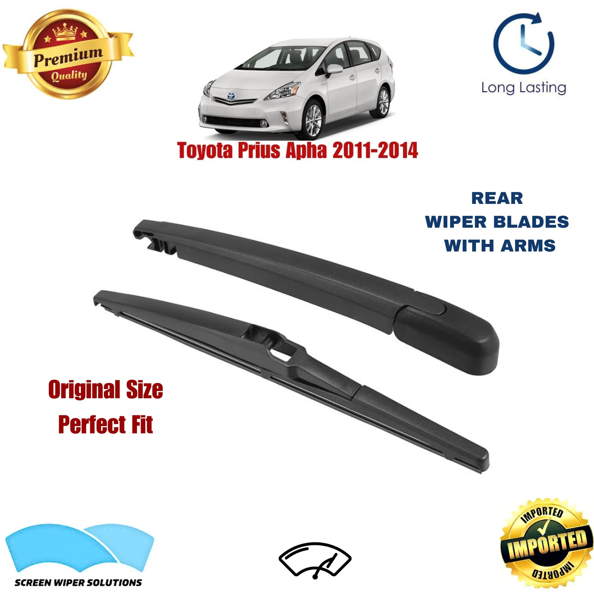 Toyota Prius Apha 2011-2014 Rear Wiper Blade with Arm in Pakistan